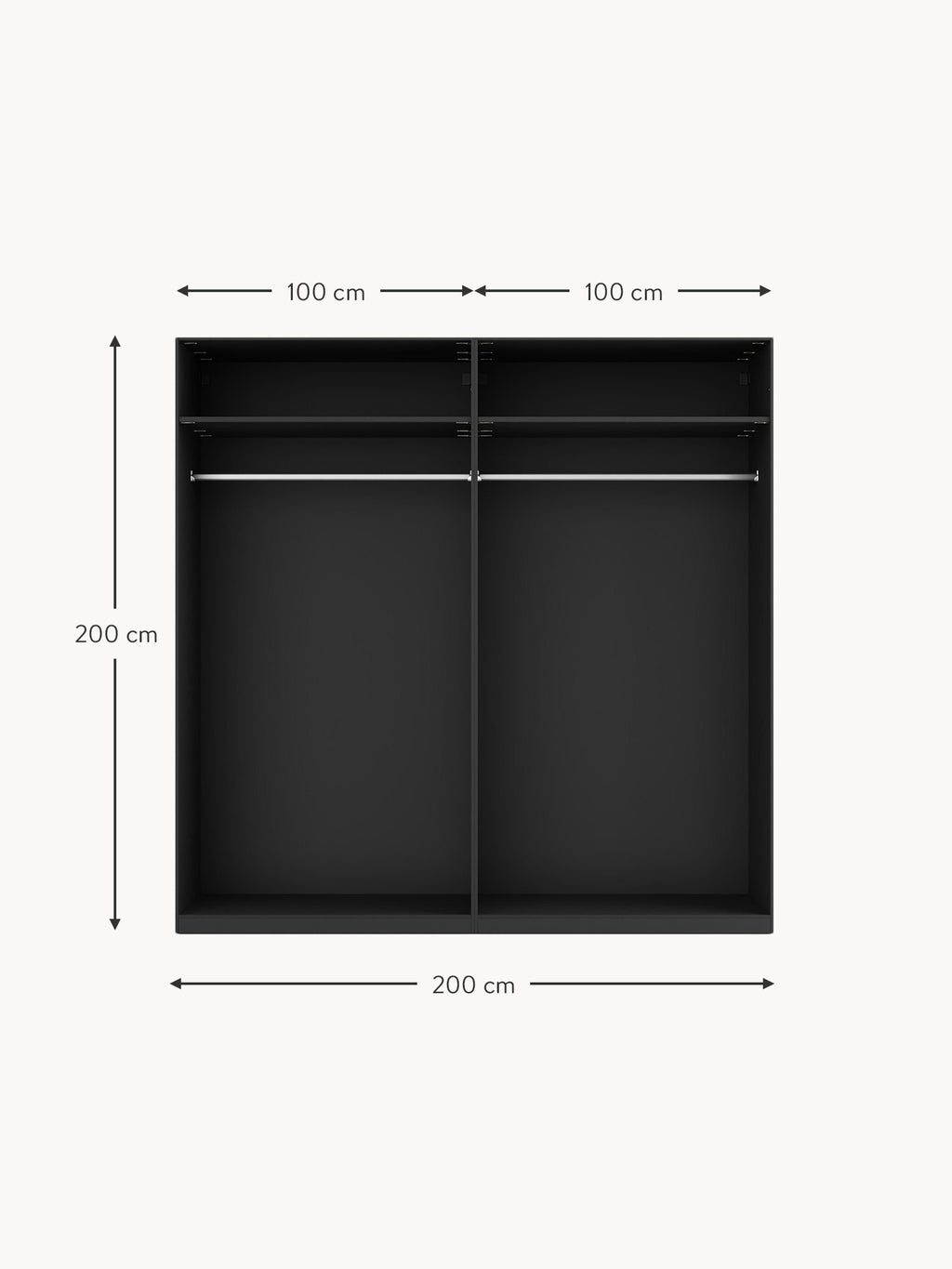 Simone Modular Revolving Door Wardrobe, 200 cm Wide, in various sizes