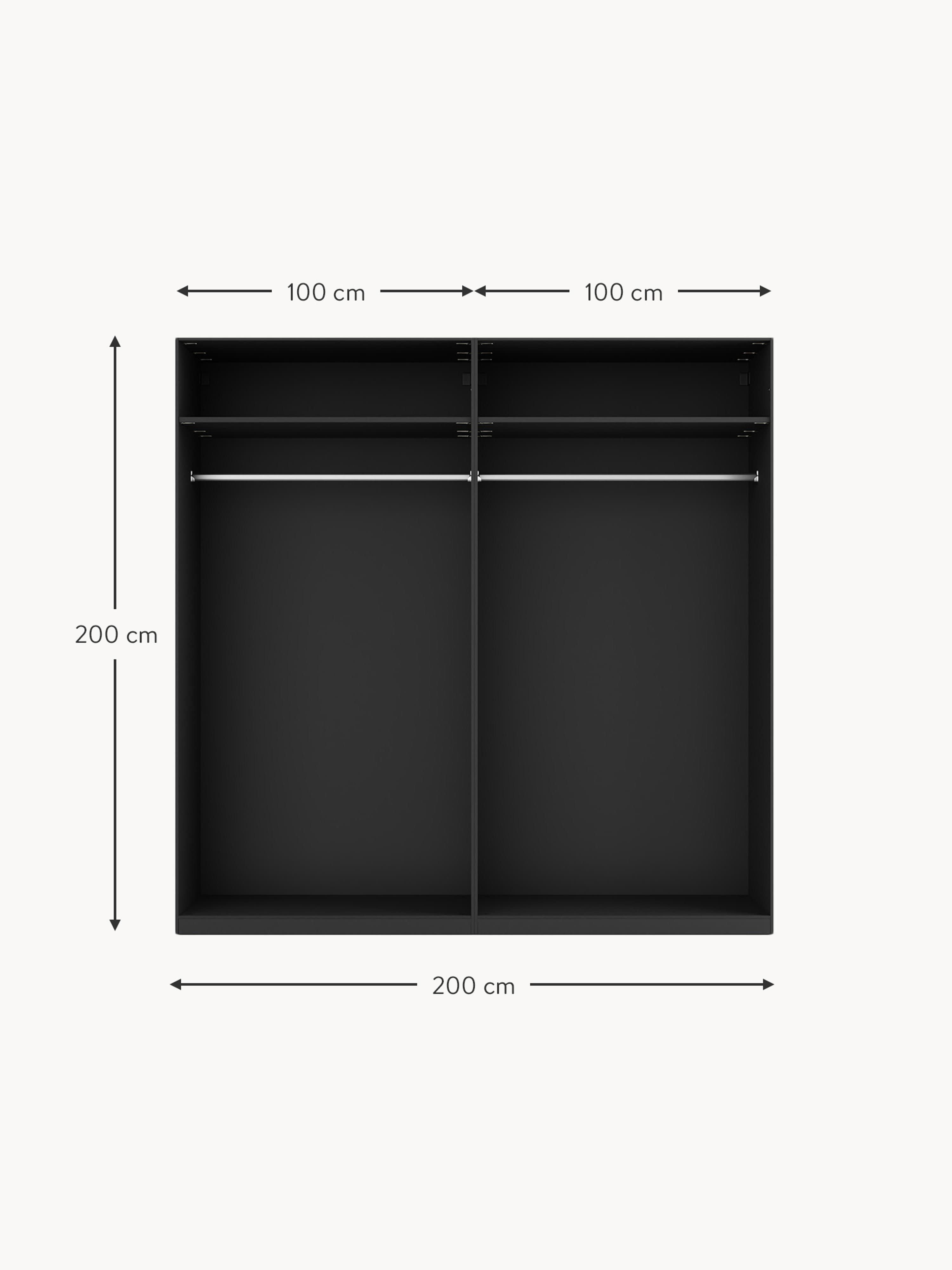 Simone Modular Revolving Door Wardrobe, 200 cm Wide, in various sizes