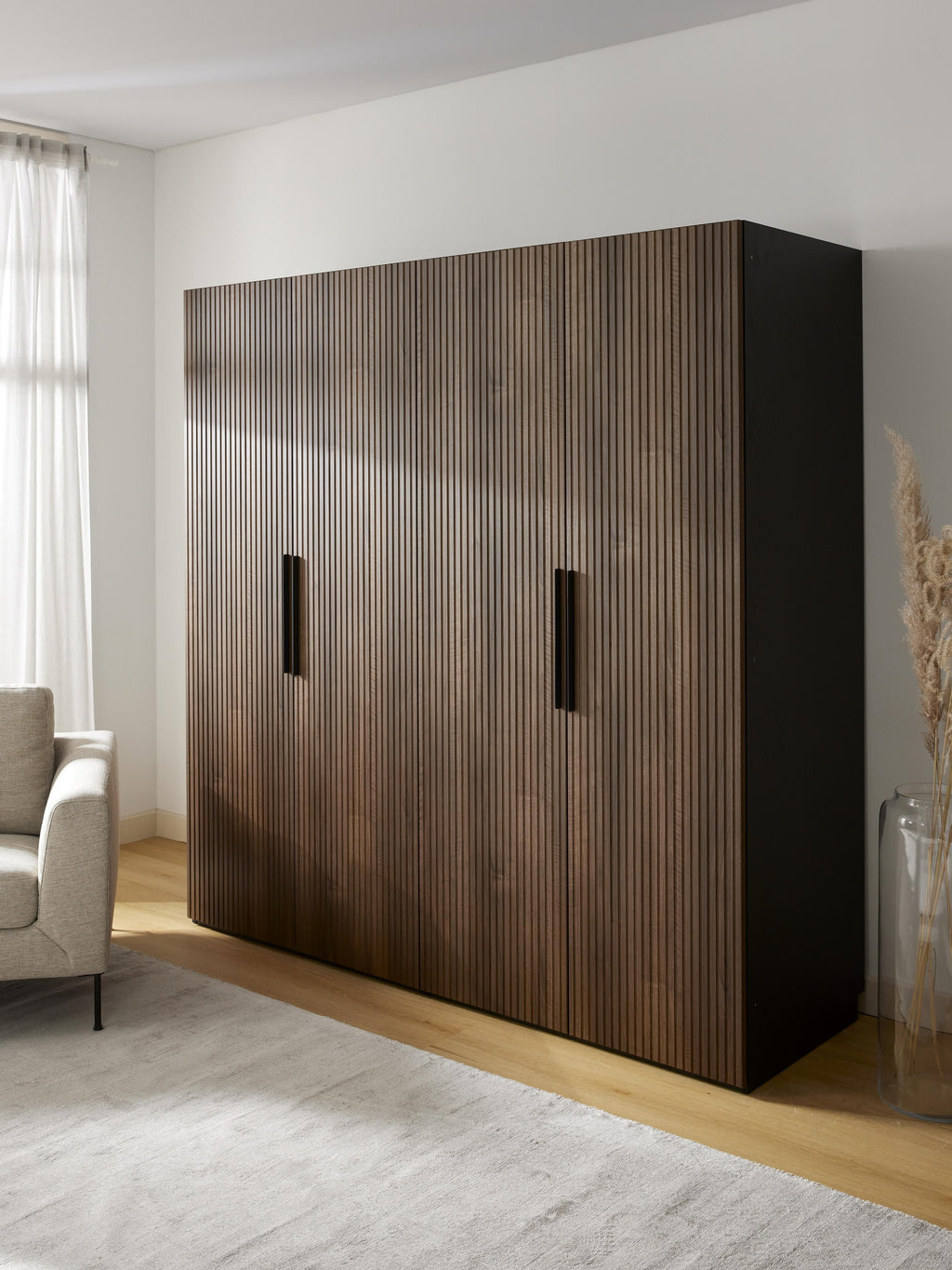 Simone Modular Revolving Door Wardrobe, 200 cm Wide, in various sizes