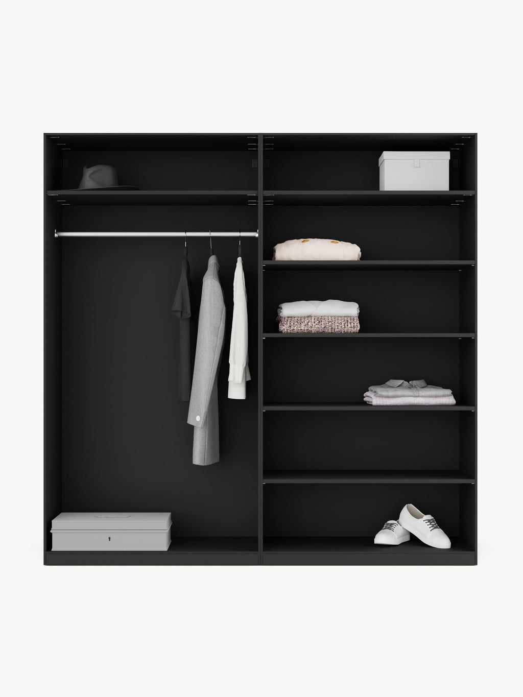 Simone Modular Revolving Door Wardrobe, 200 cm Wide, in various sizes
