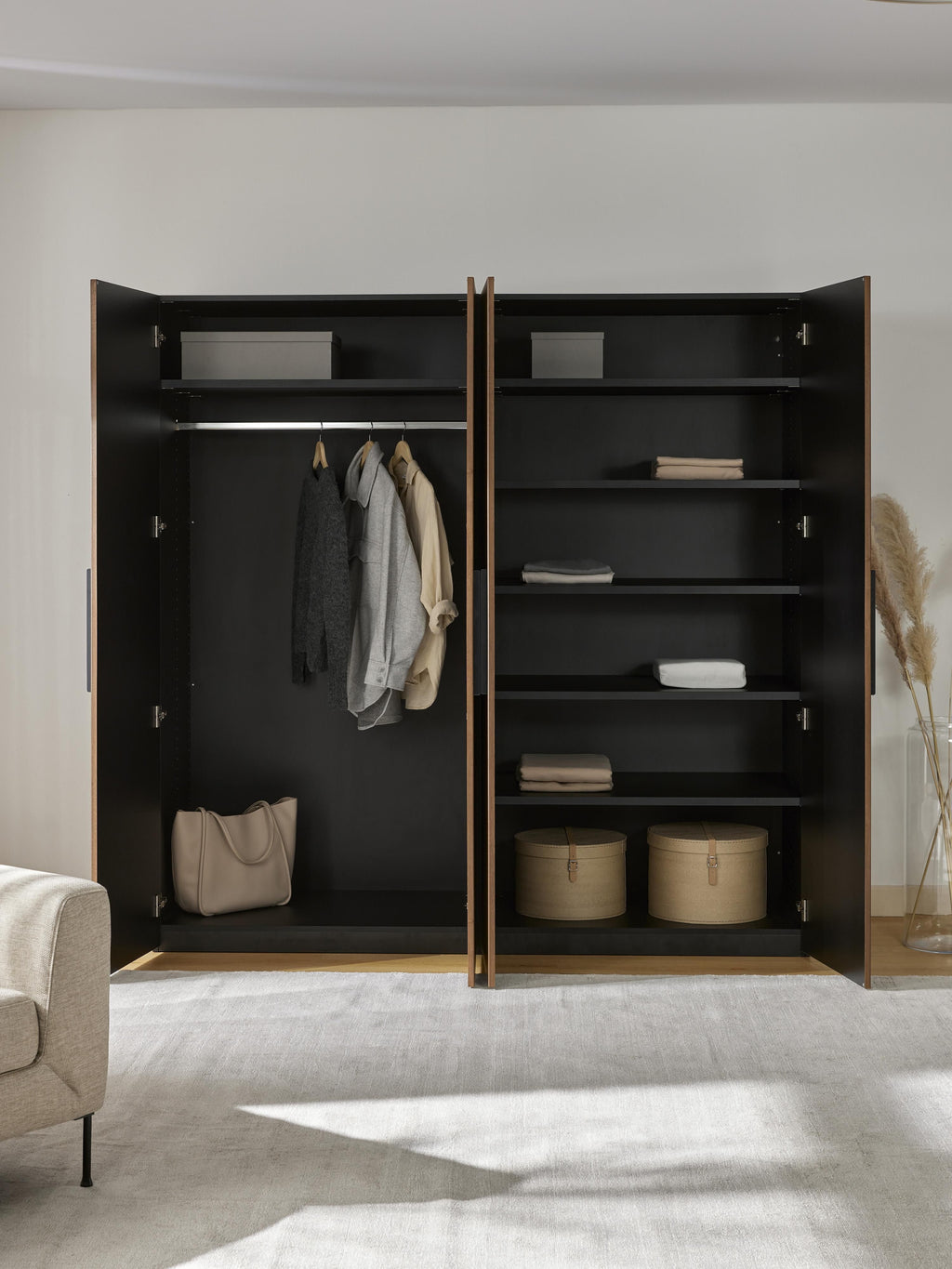 Simone Modular Revolving Door Wardrobe, 200 cm Wide, in various sizes