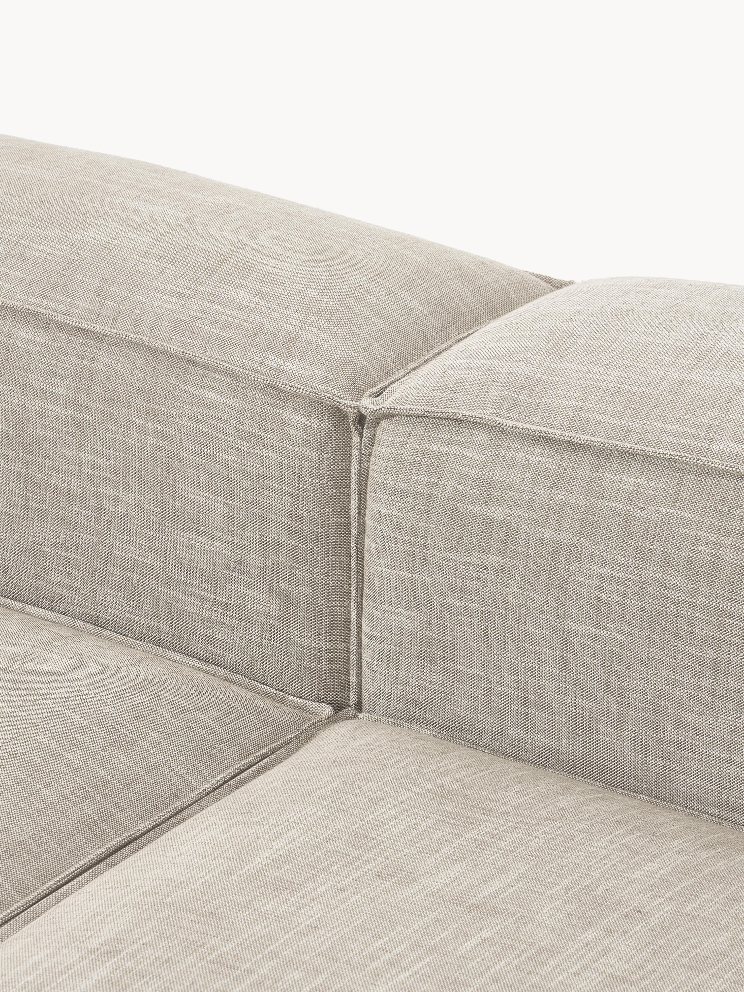 Lennon Linen Blend Modular Sofa (4-seater) with ottoman (left/right)