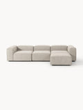 Gallery image 1 - Linen Blend Modular Sofa Lennon (4-seater) with ottoman (left/right)