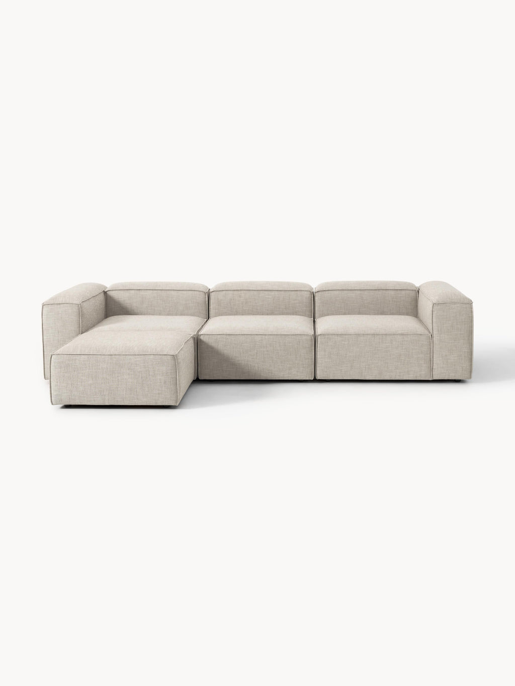 Lennon Linen Blend Modular Sofa (4-seater) with ottoman (left/right)