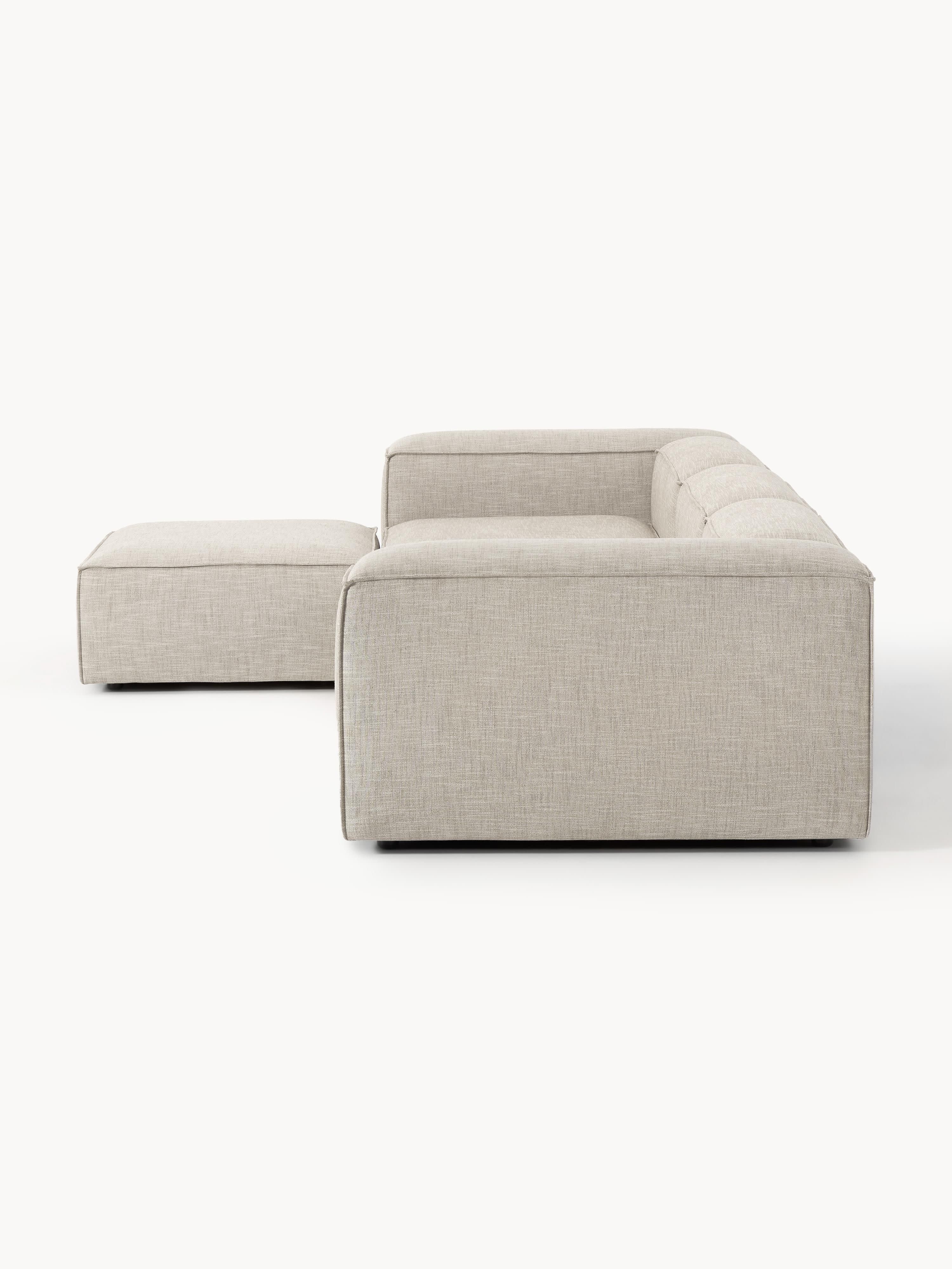 Lennon Linen Blend Modular Sofa (4-seater) with ottoman (left/right)
