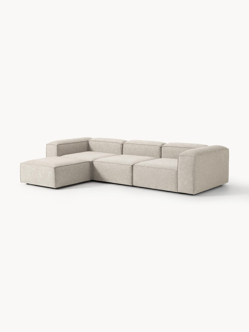 Lennon Linen Blend Modular Sofa (4-seater) with ottoman (left/right)