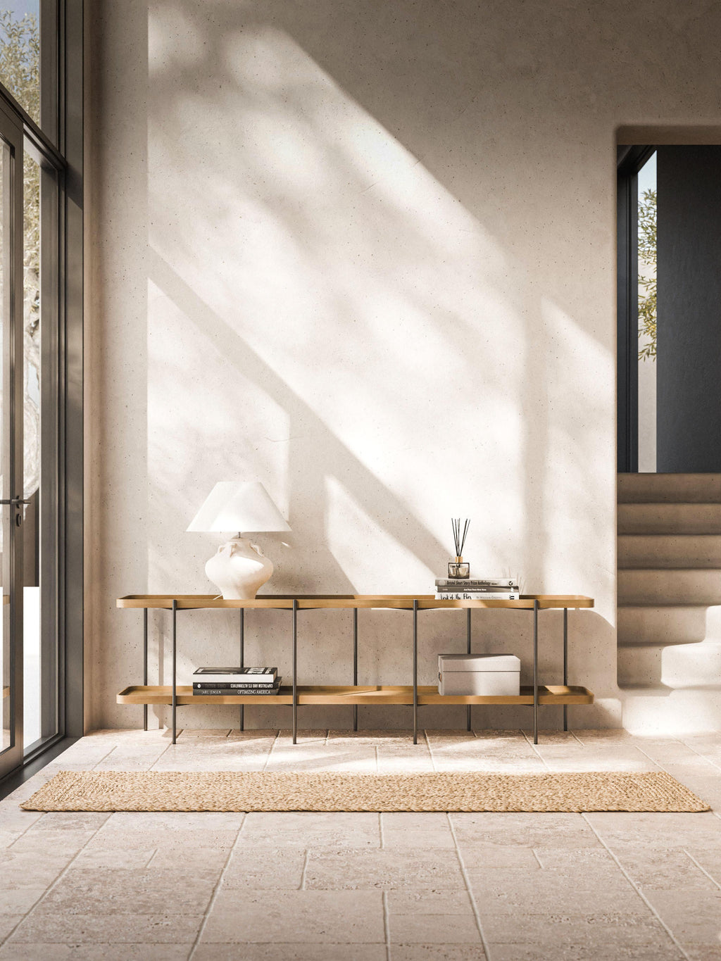 Renee Low Wooden Shelving Unit