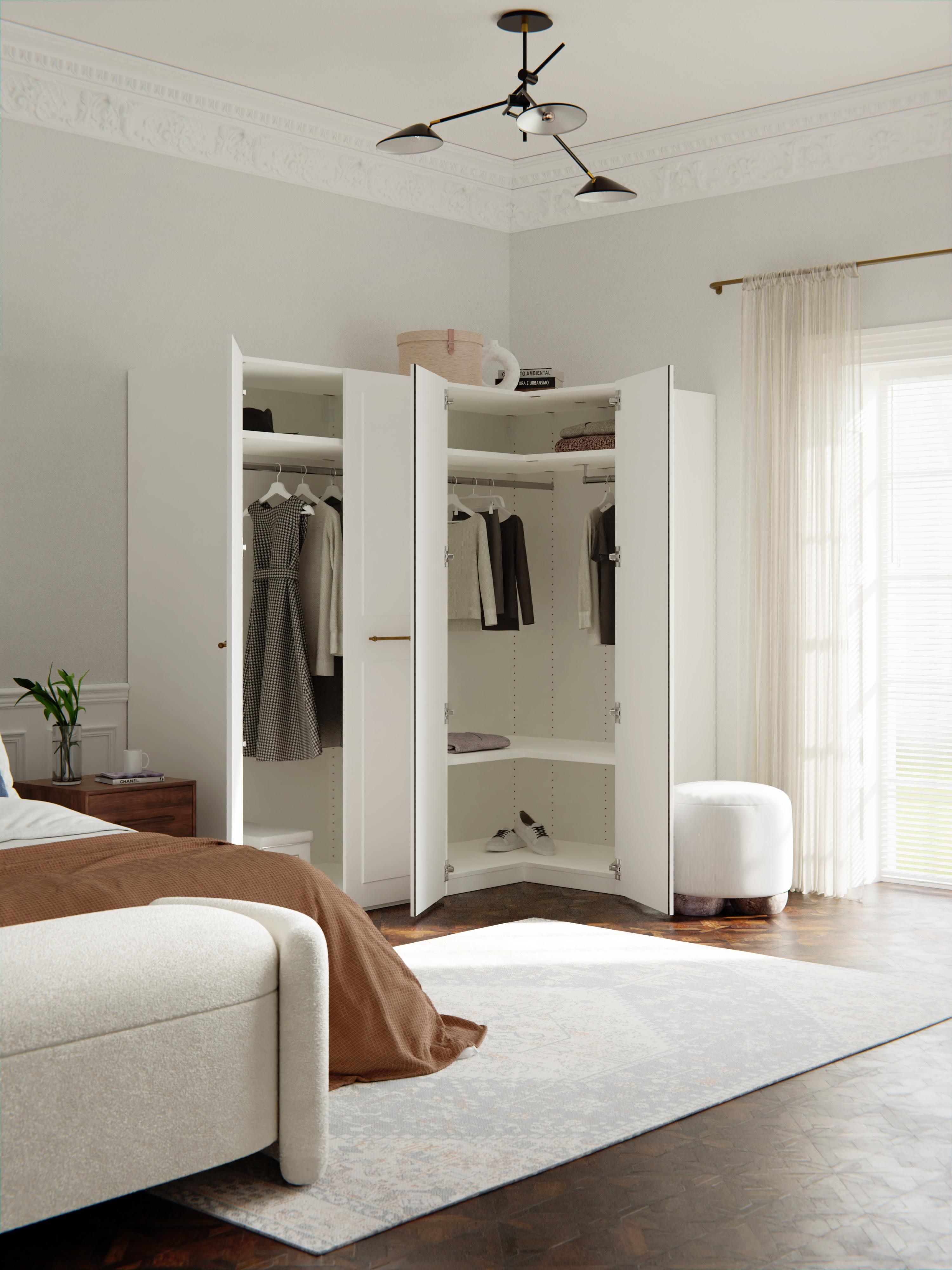 Charlotte Modular Corner Wardrobe, 215 cm Wide, in various sizes