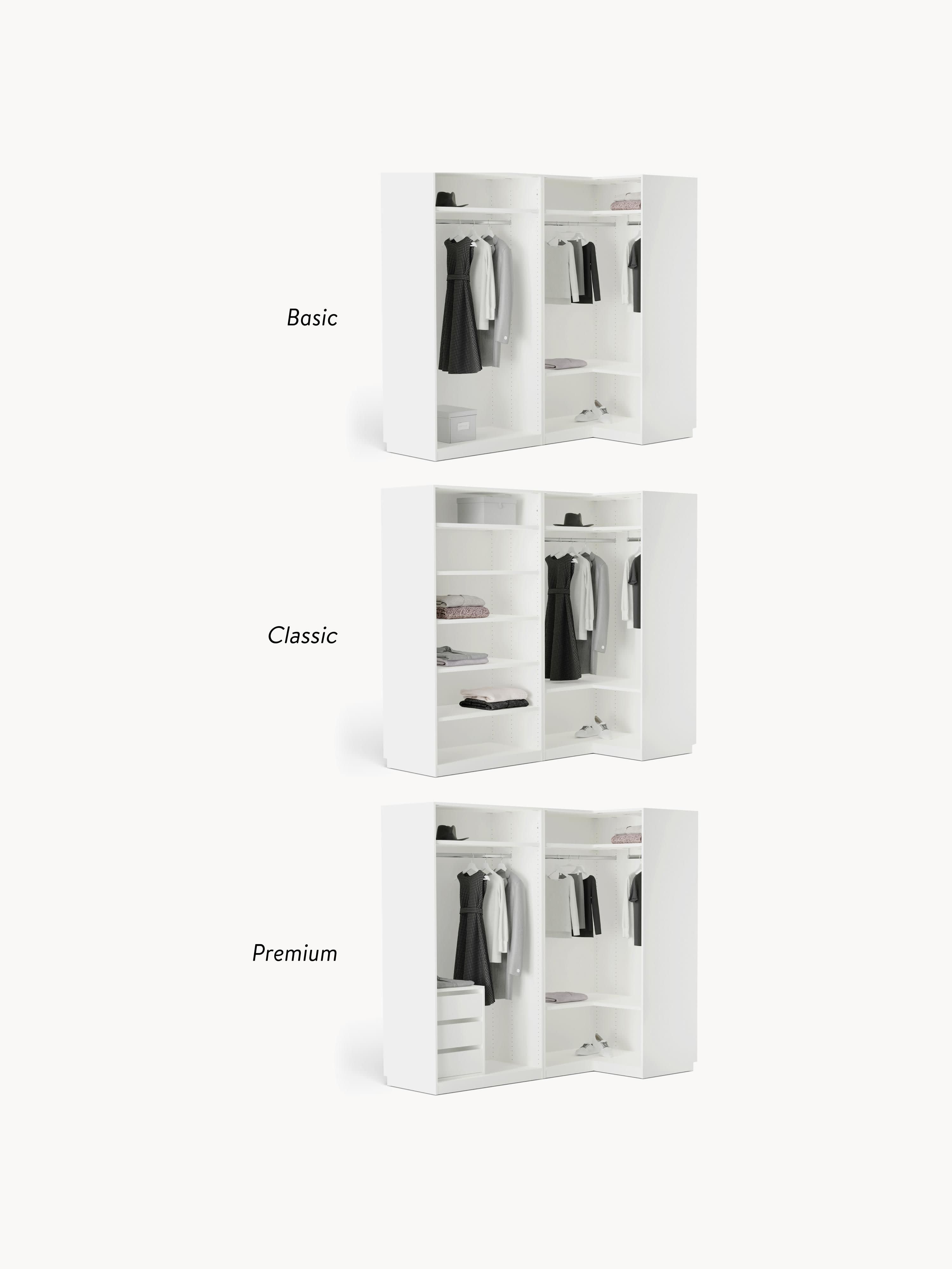 Charlotte Modular Corner Wardrobe, 215 cm Wide, in various sizes