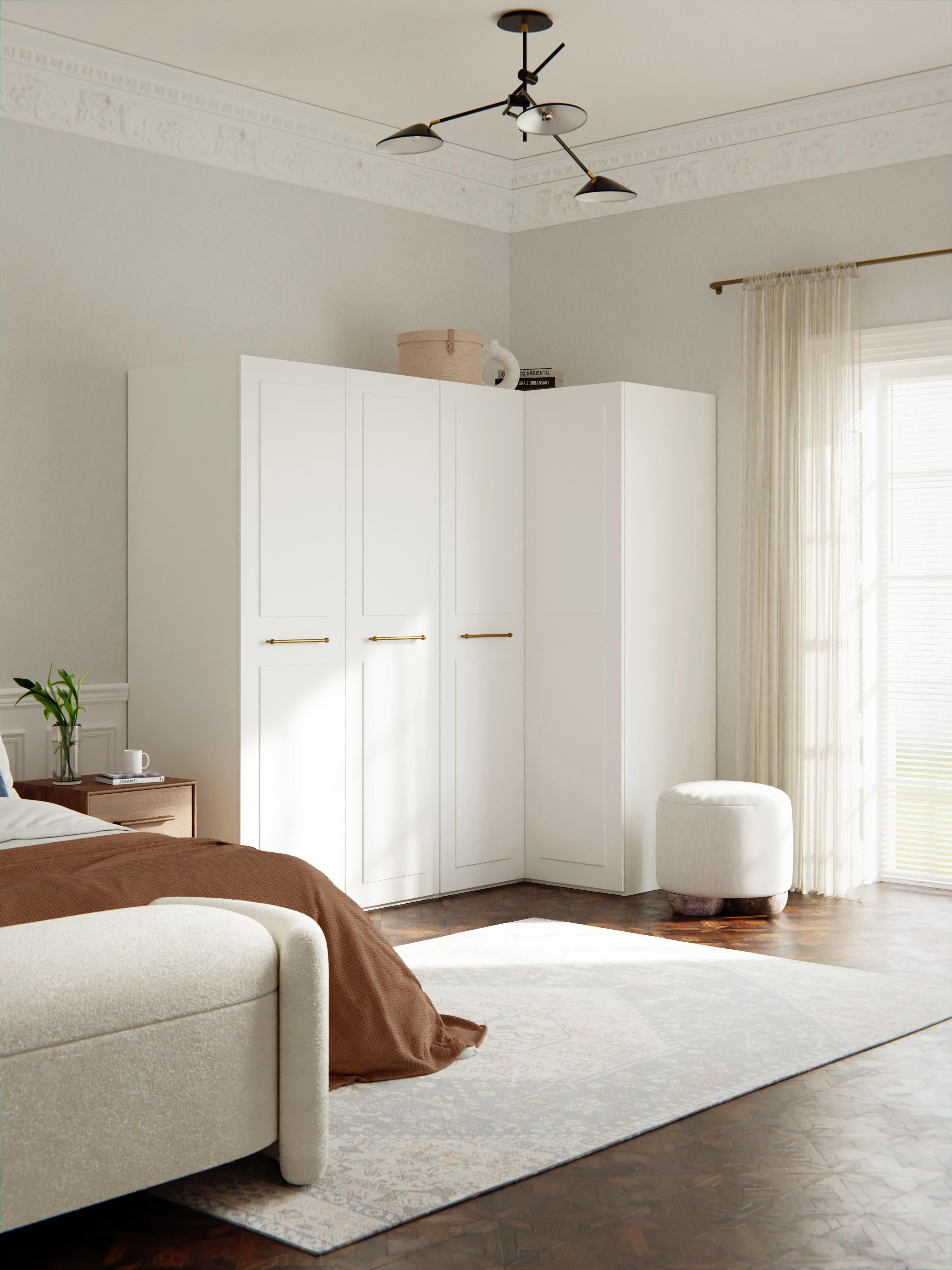 Charlotte Modular Corner Wardrobe, 215 cm Wide, in various sizes