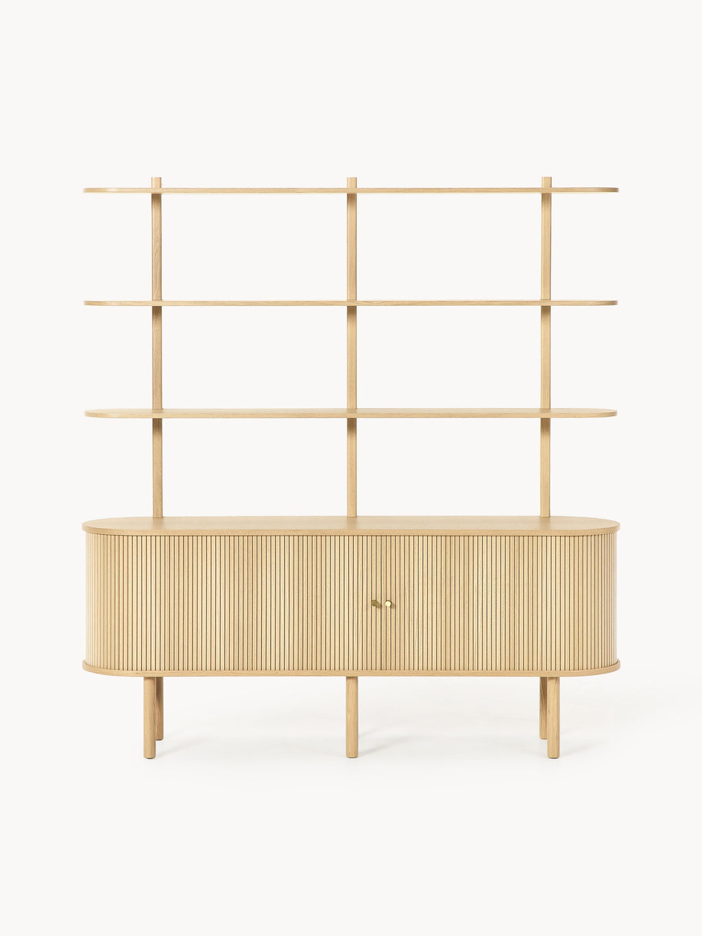 Calary Large Shelving Unit with Fluted Front