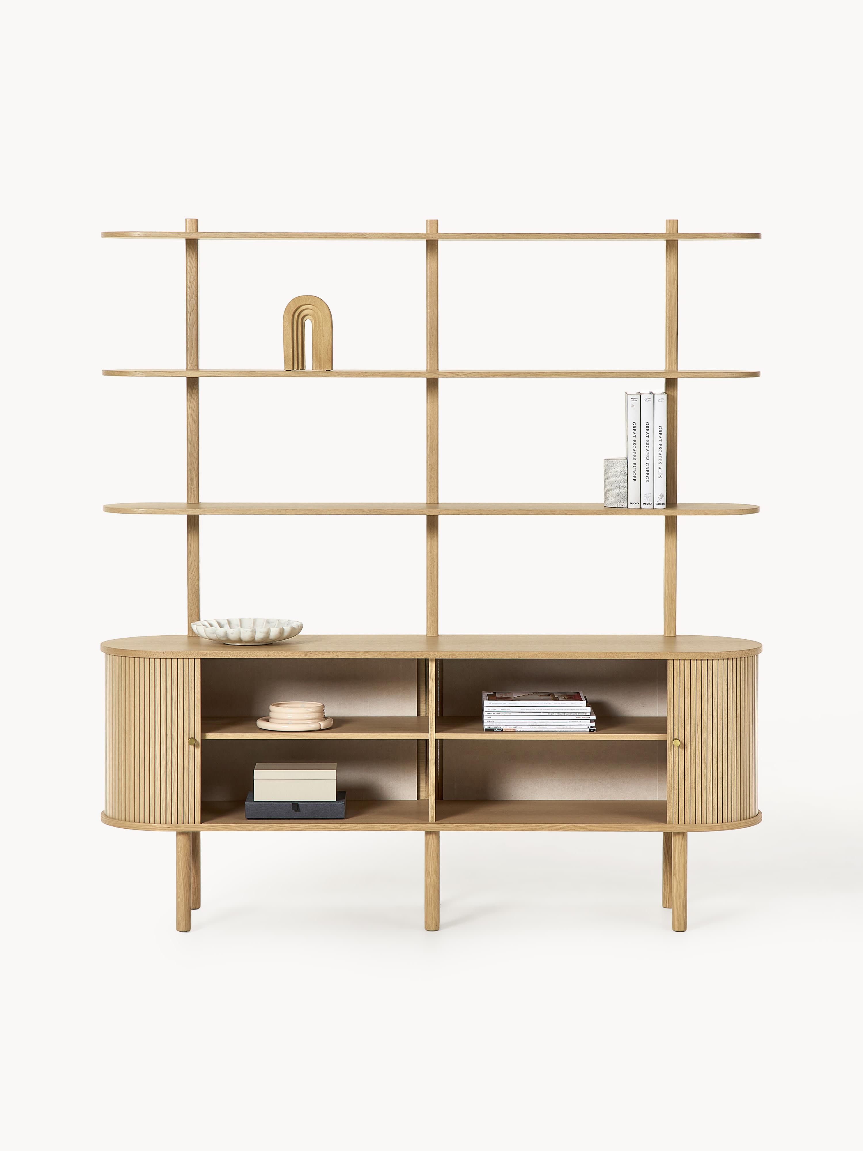 Calary Large Shelving Unit with Fluted Front