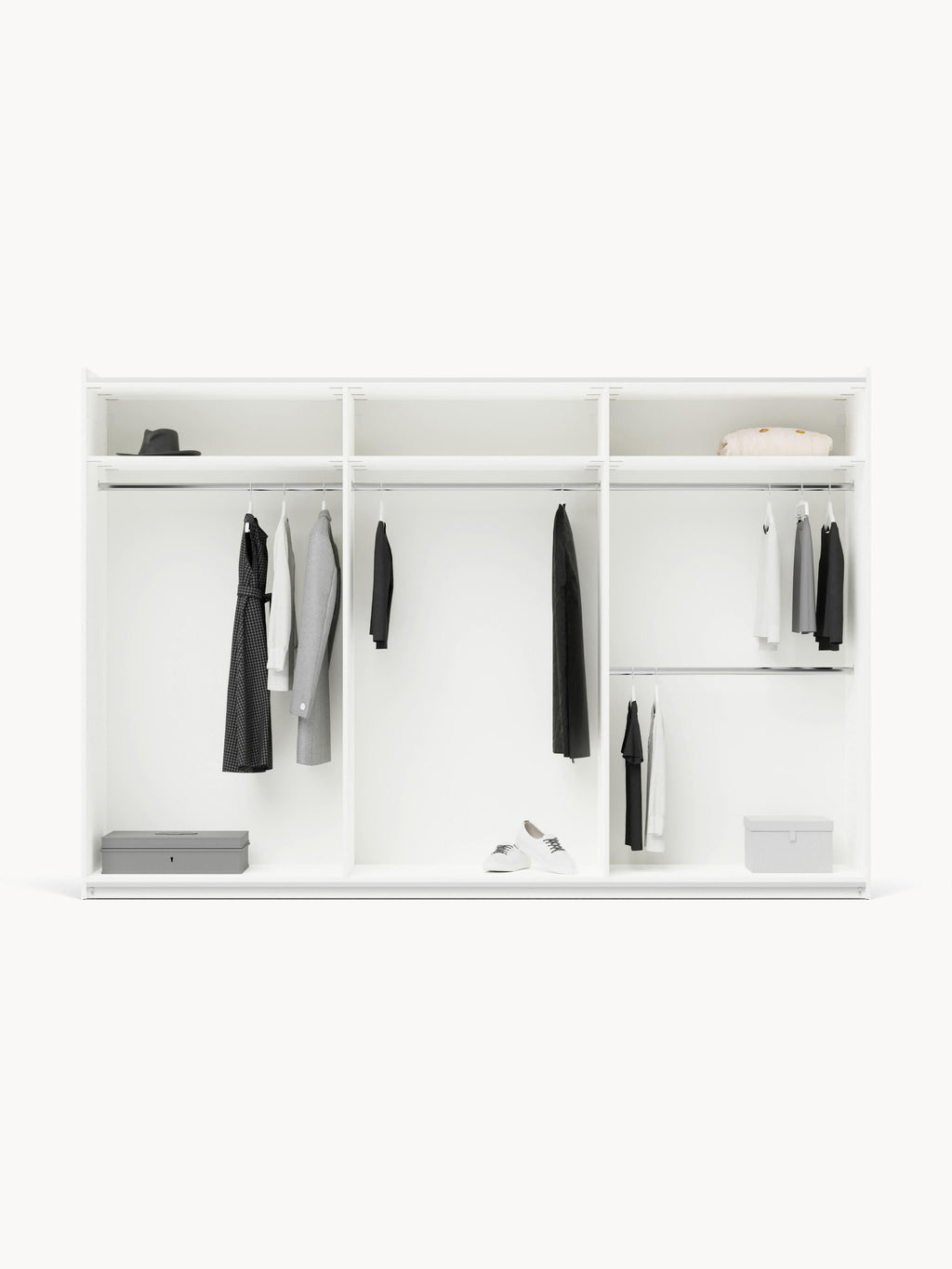 Simone Modular Sliding Door Wardrobe, 300 cm Wide, in various sizes