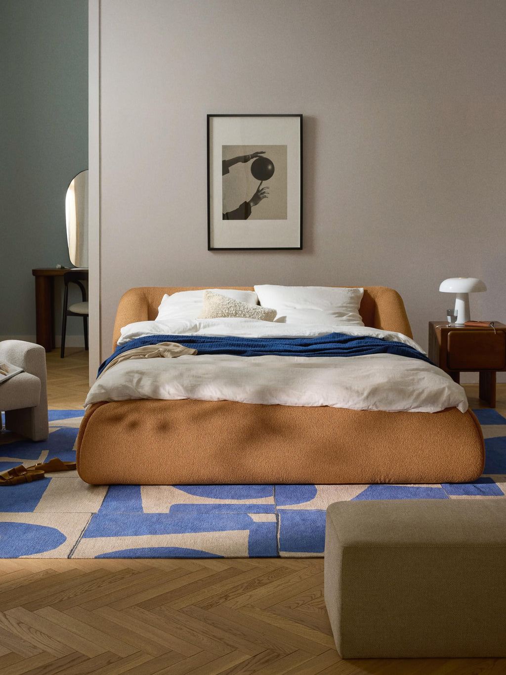 Sofia Upholstered Bouclé Bed