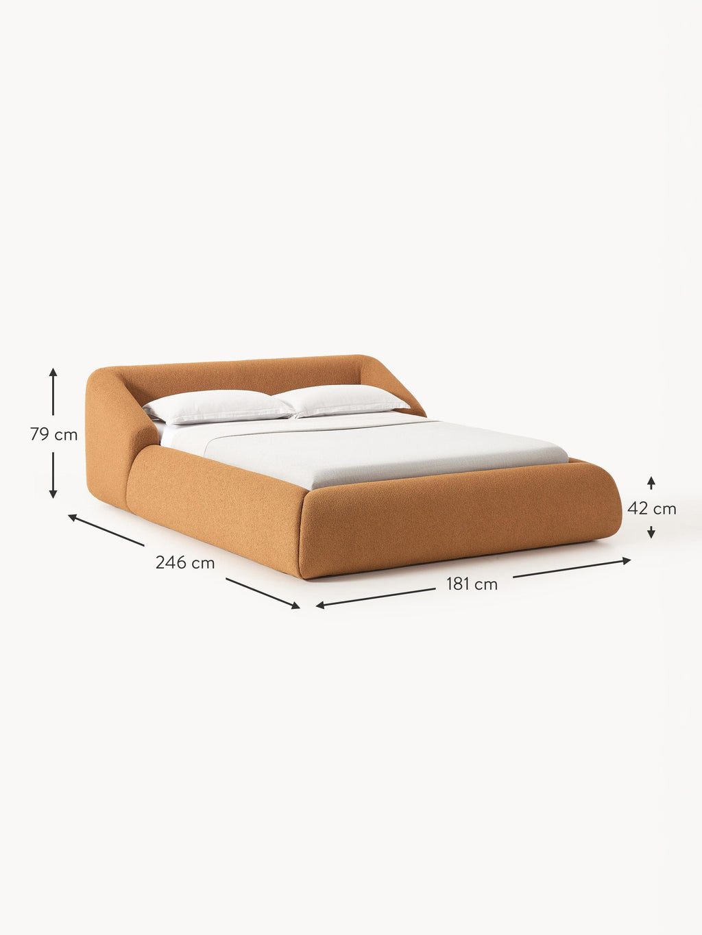 Sofia Upholstered Bouclé Bed