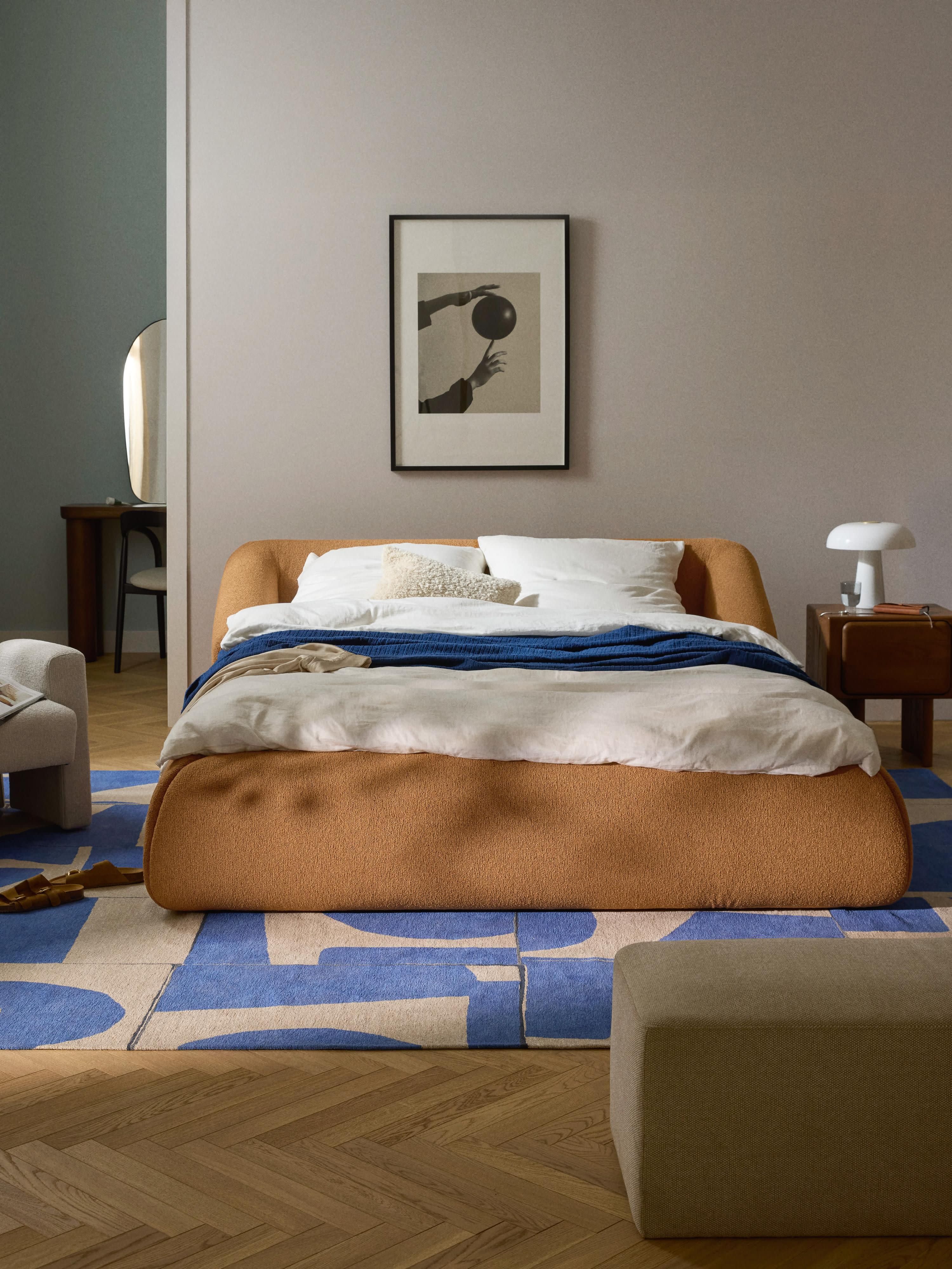 Sofia Upholstered Bouclé Bed
