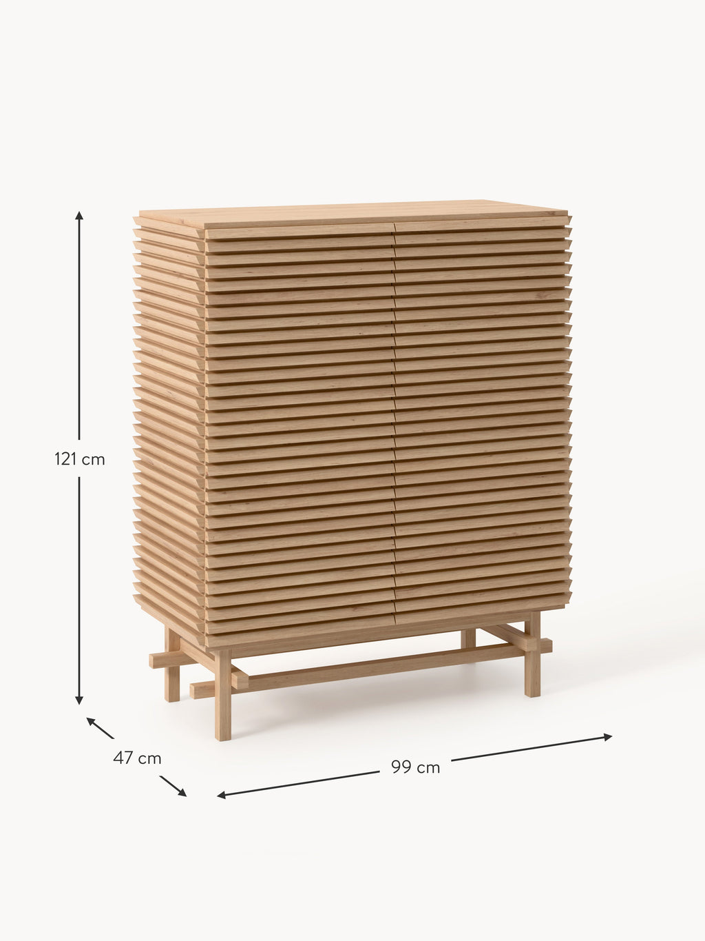 Pierce Oak Wood Highboard