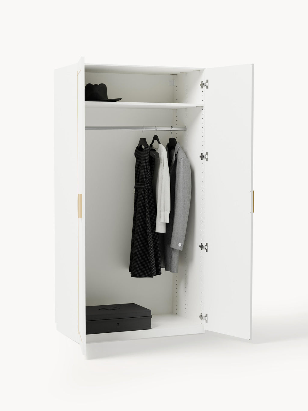 Denise Modular Hinged Door Wardrobe, 100 cm Wide, in various sizes