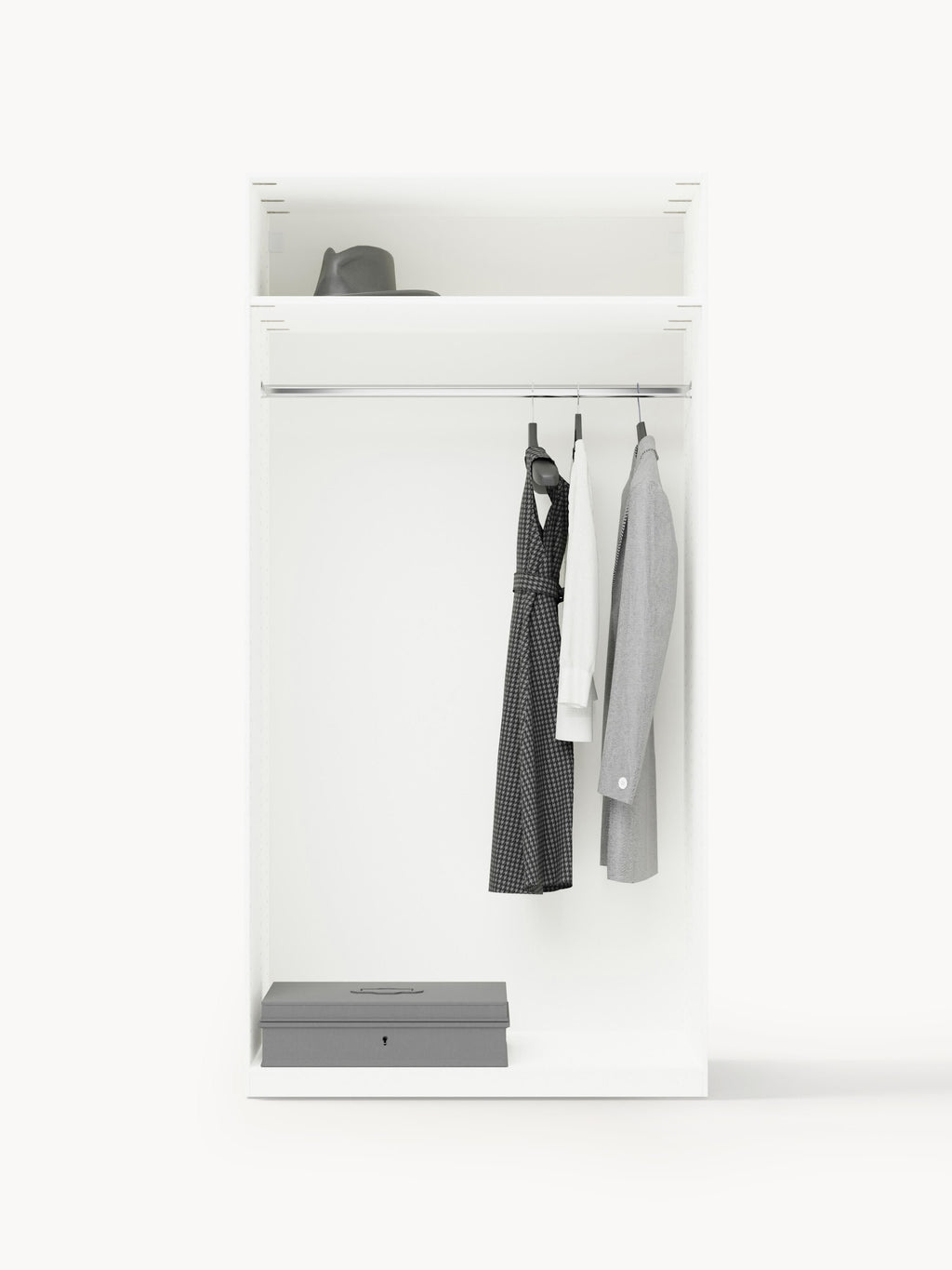Denise Modular Hinged Door Wardrobe, 100 cm Wide, in various sizes