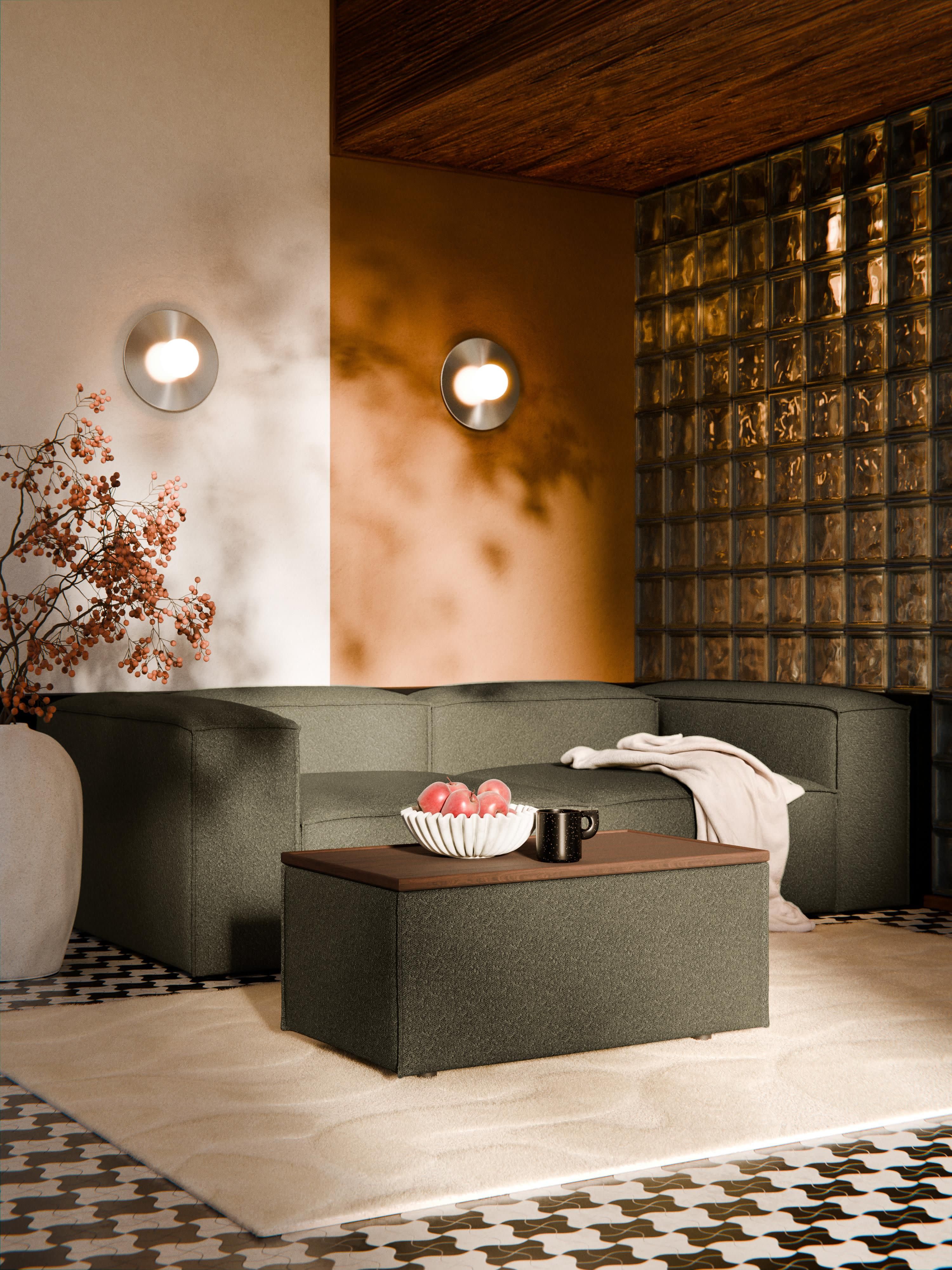 Lennon Bouclé Ottoman with Storage