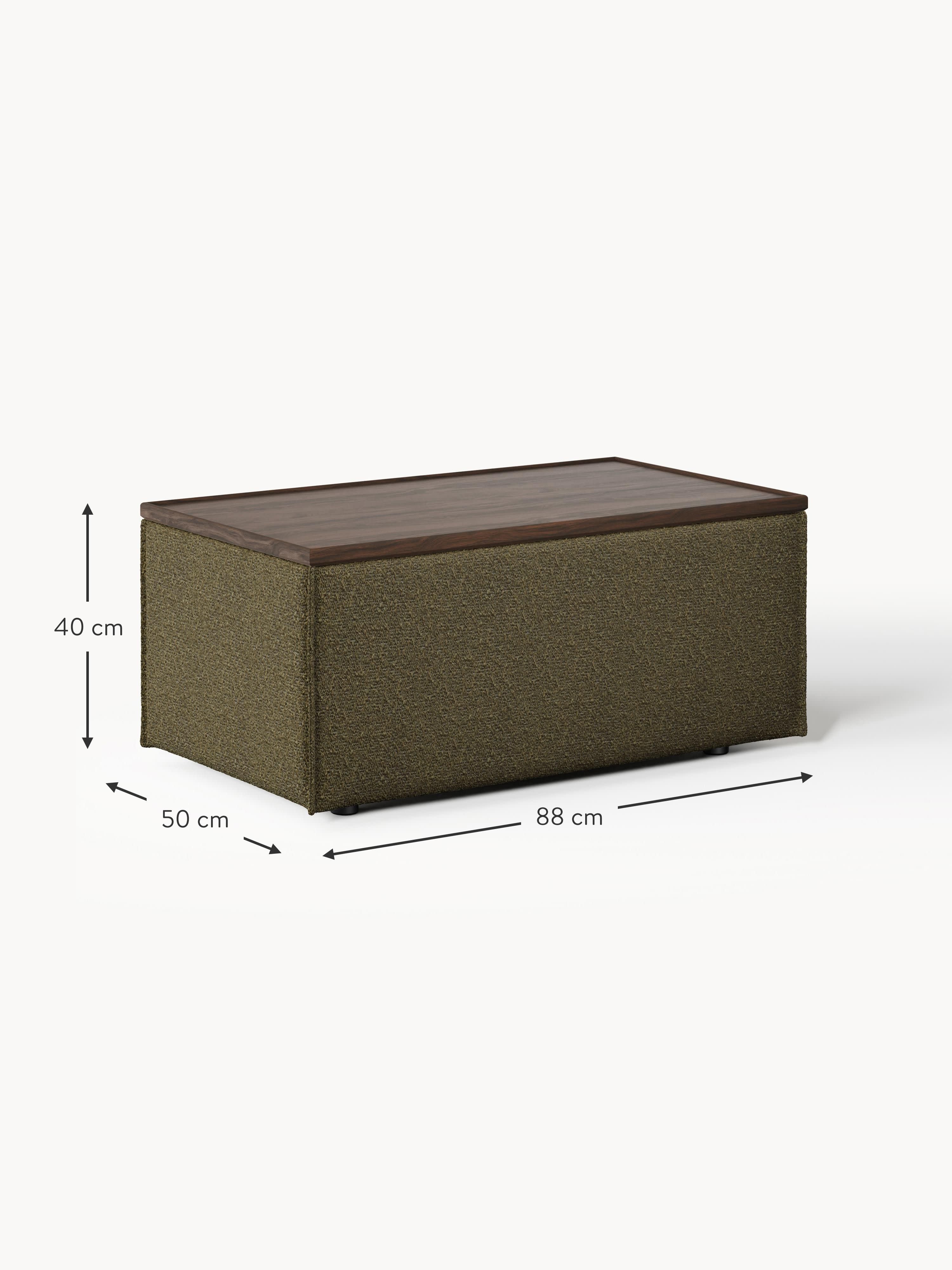 Lennon Bouclé Ottoman with Storage