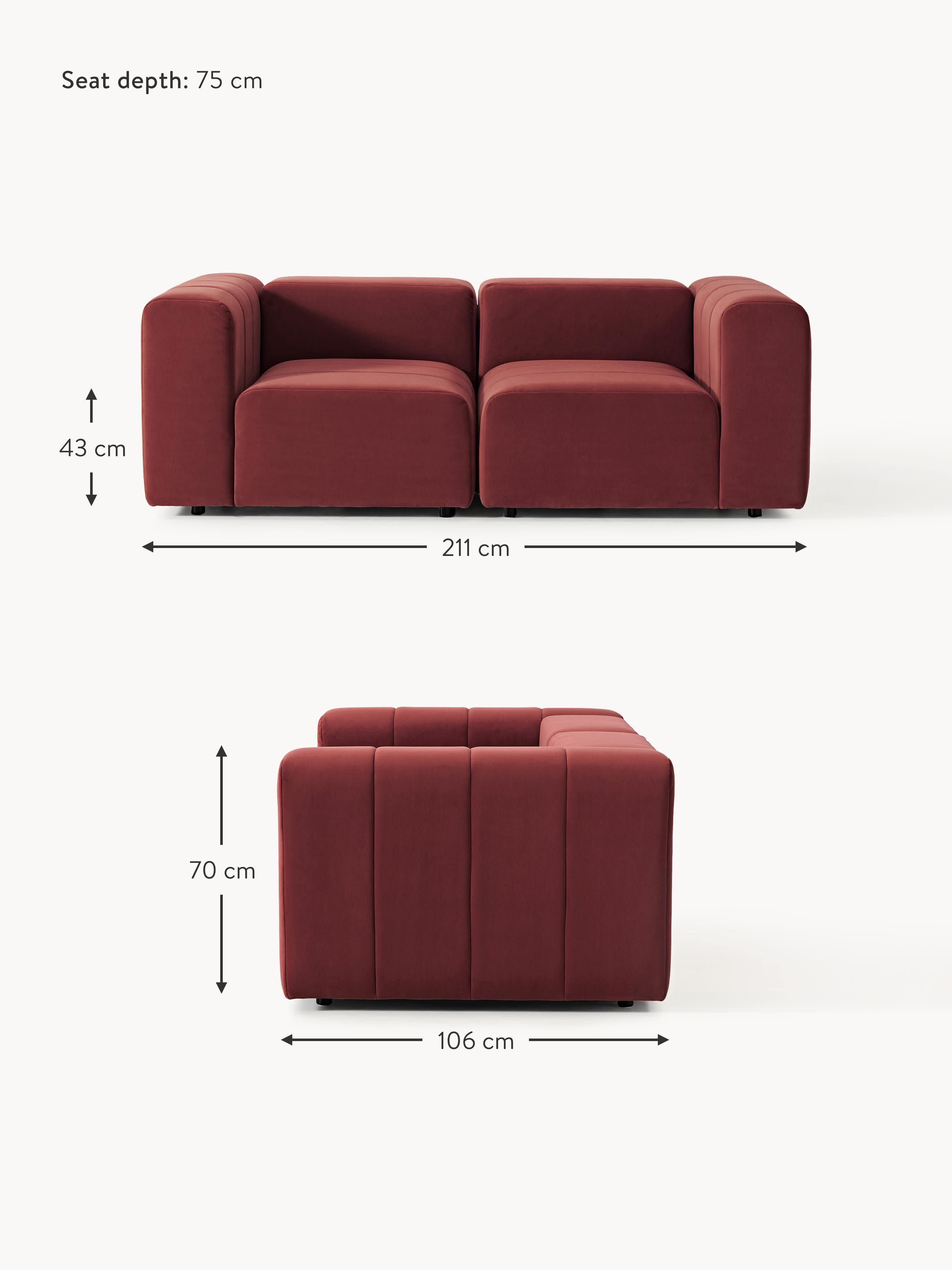 Lena Modular Velvet Sofa (2-seater)