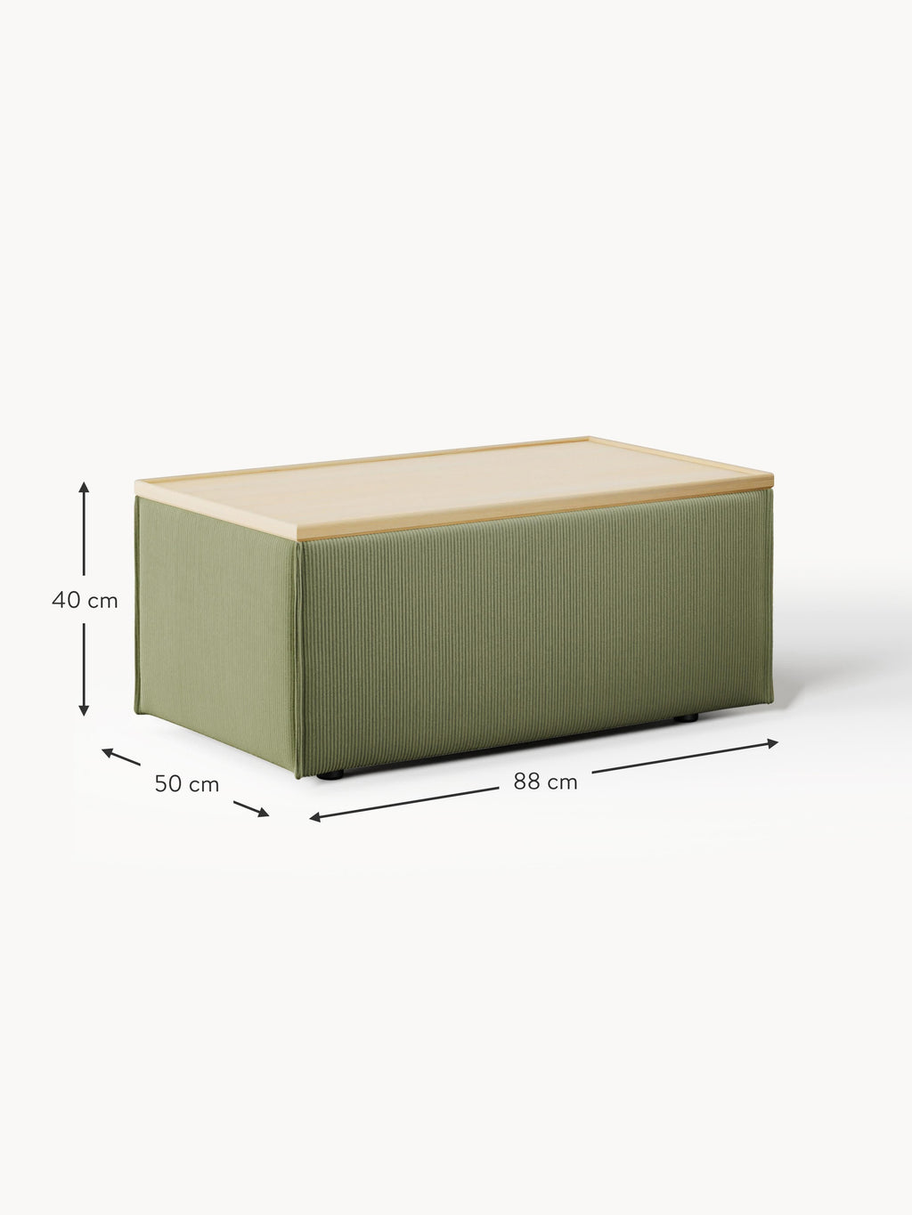 Lennon Corduroy Ottoman with Storage