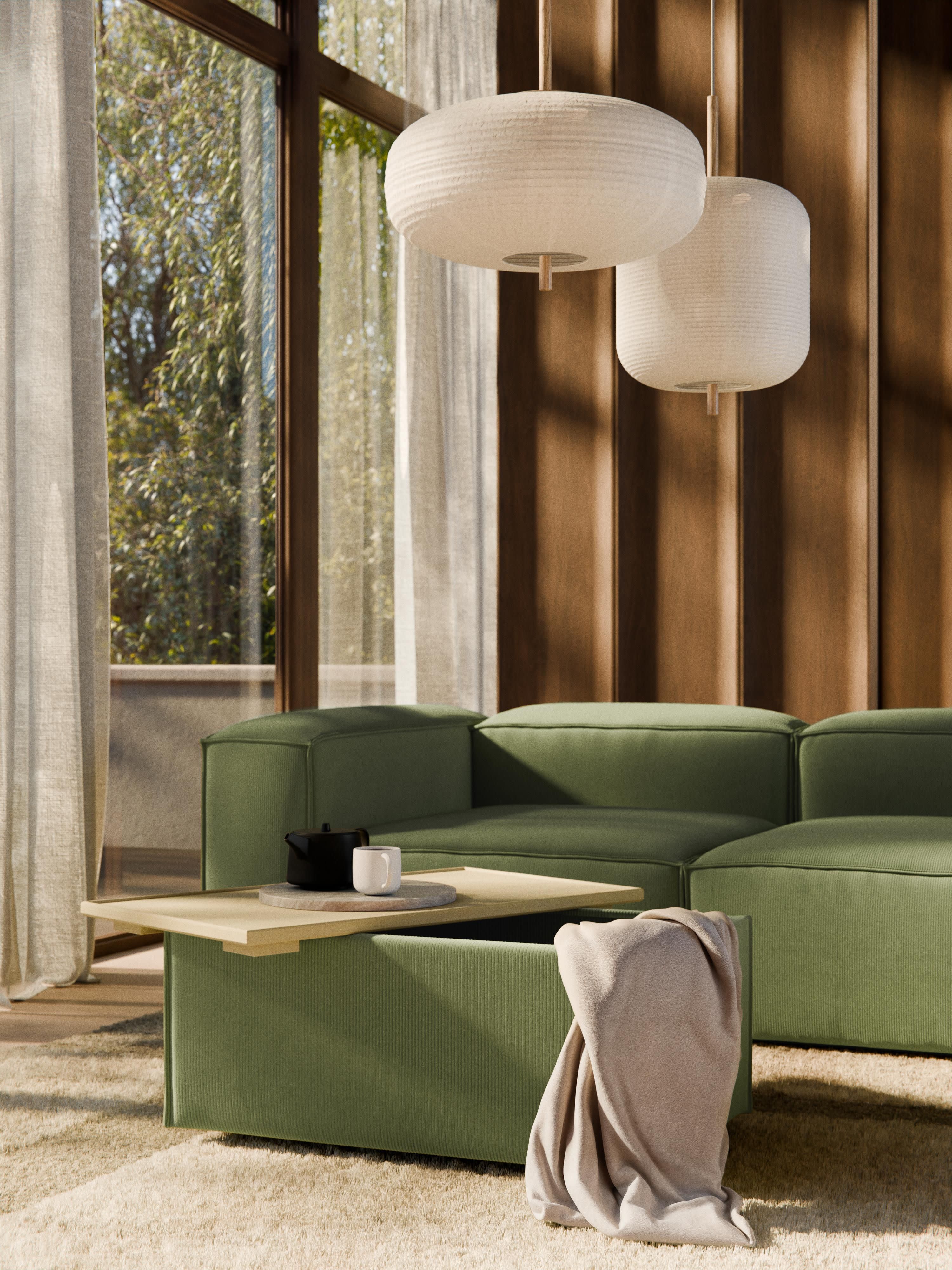 Lennon Corduroy Ottoman with Storage