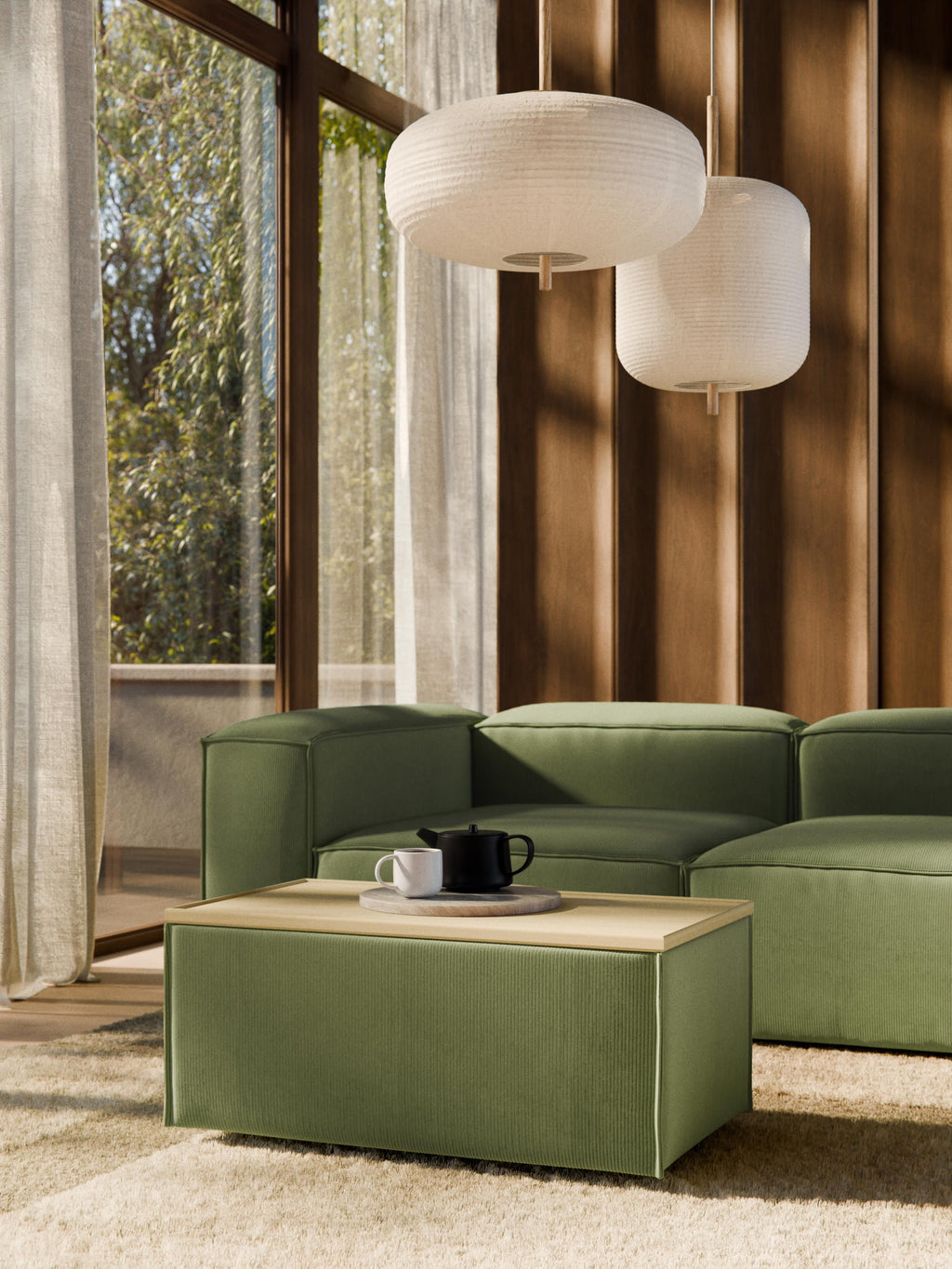 Lennon Corduroy Ottoman with Storage