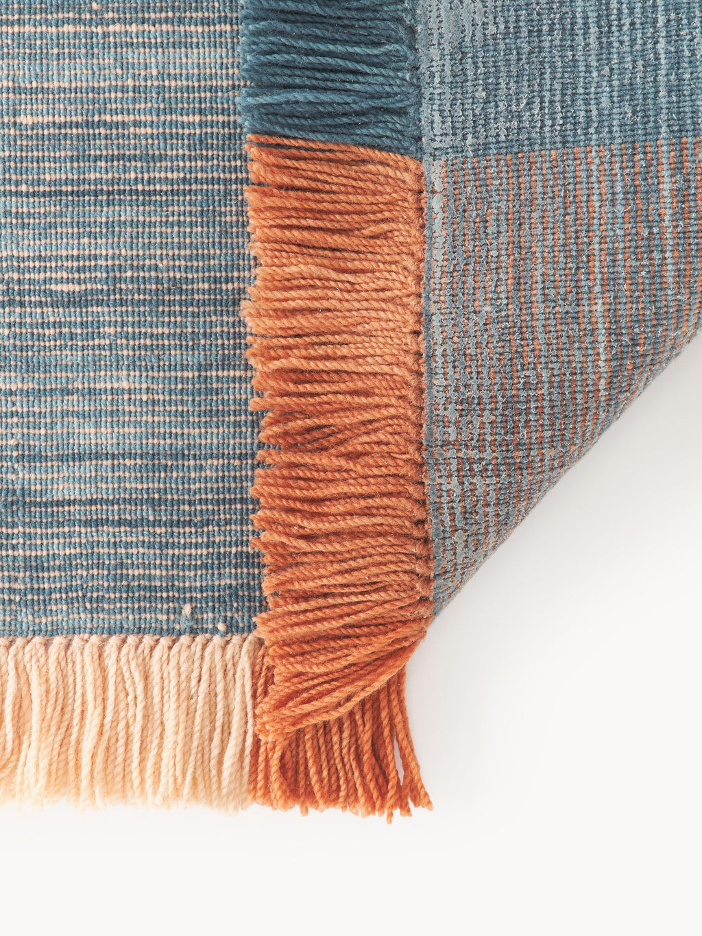 Bliss Checked Wool Rug with Fringes