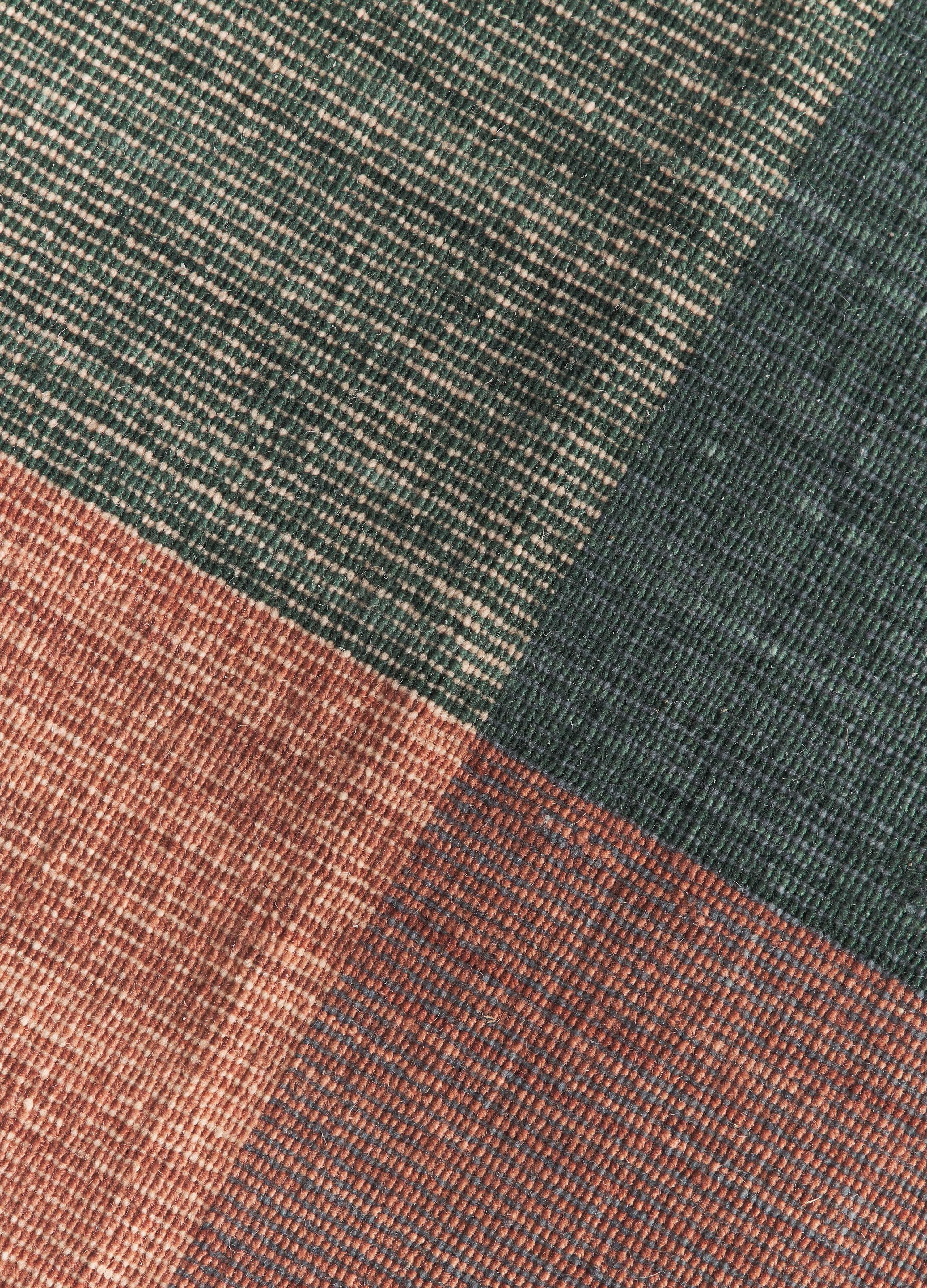 Bliss Checked Wool Rug with Fringes