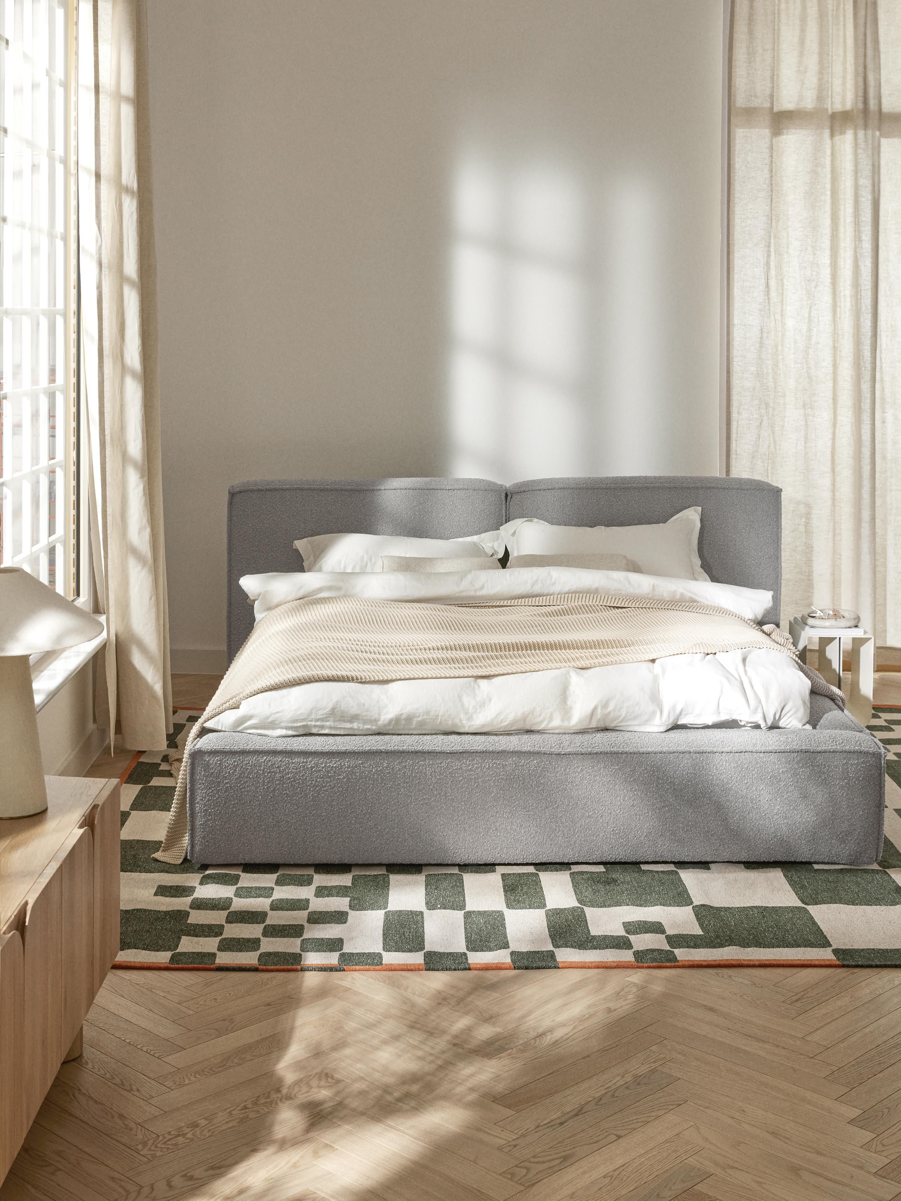 Lennon Upholstered Bouclé Bed with Storage Space
