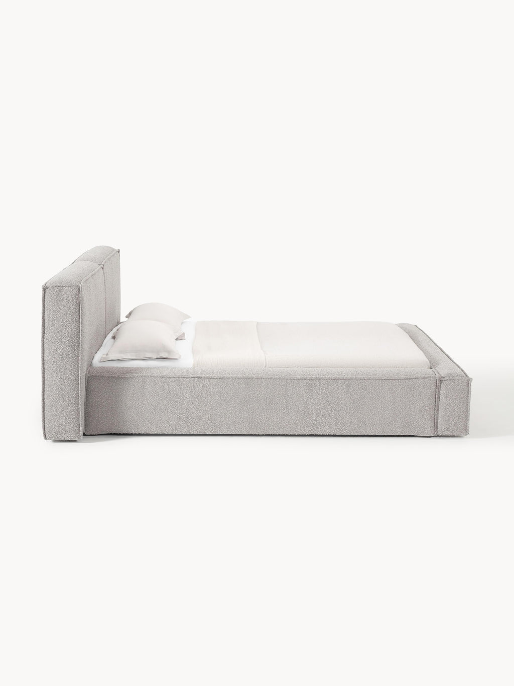 Lennon Upholstered Bouclé Bed with Storage Space