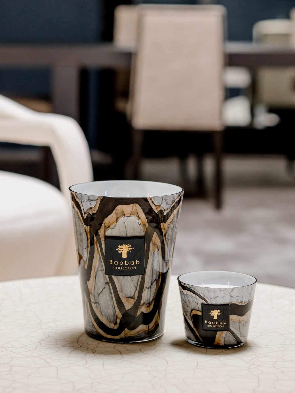Stones Five-Wick Scented Candle (Leather, Rose & Plum)