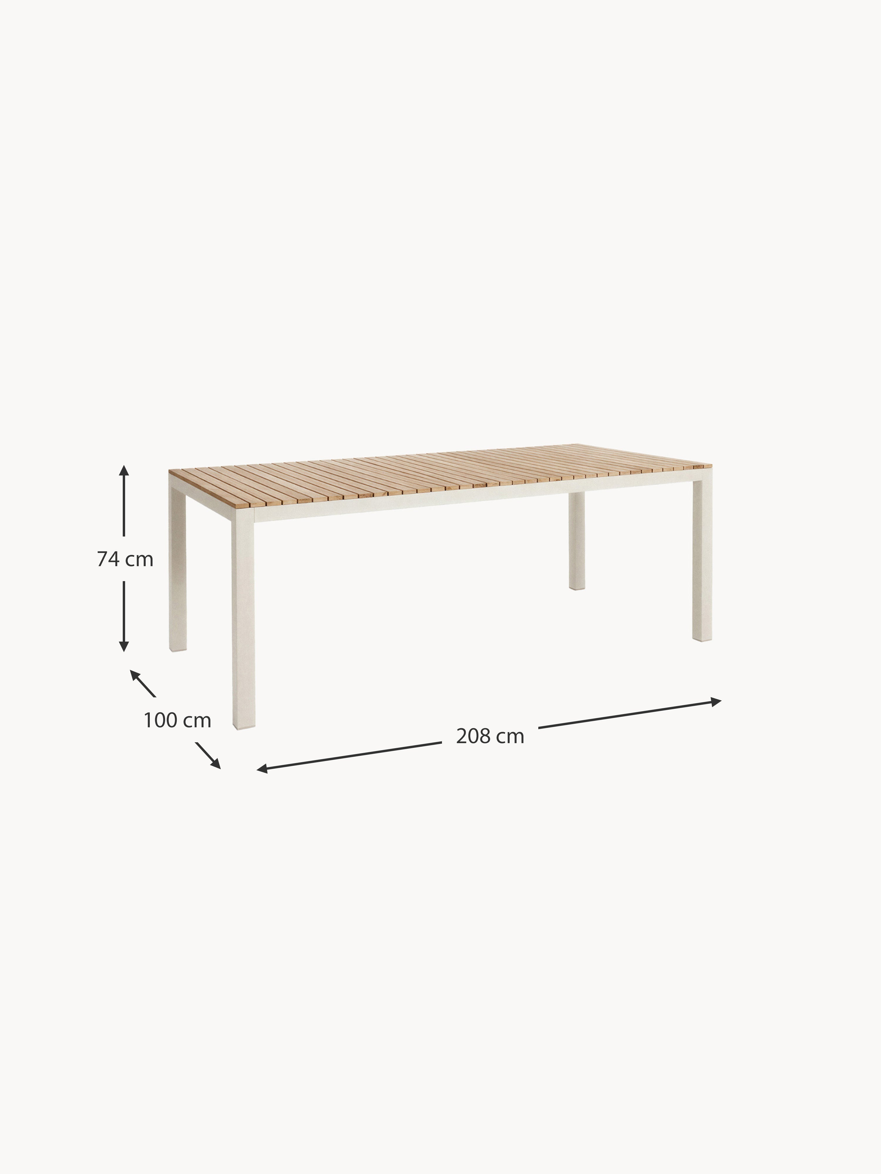 Mood Teak Wood Garden Table, 208 x 100 cm