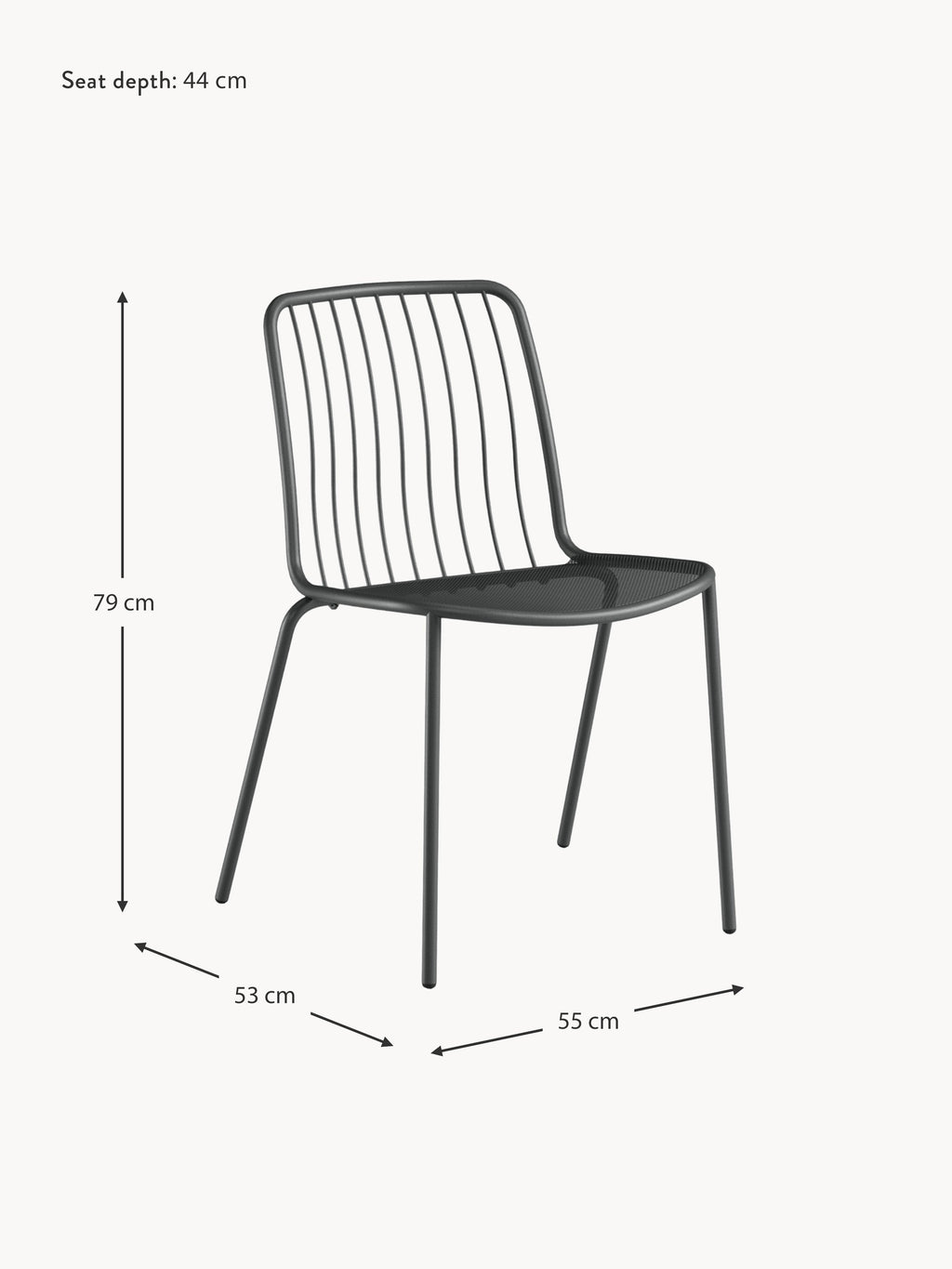 Alisea Stackable Garden Chairs, Set of 2
