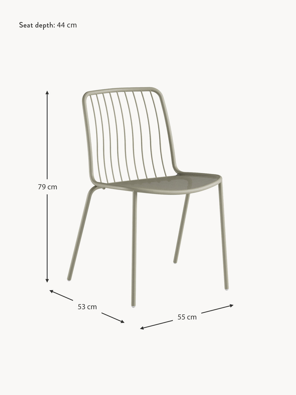 Alisea Stackable Garden Chairs, Set of 2