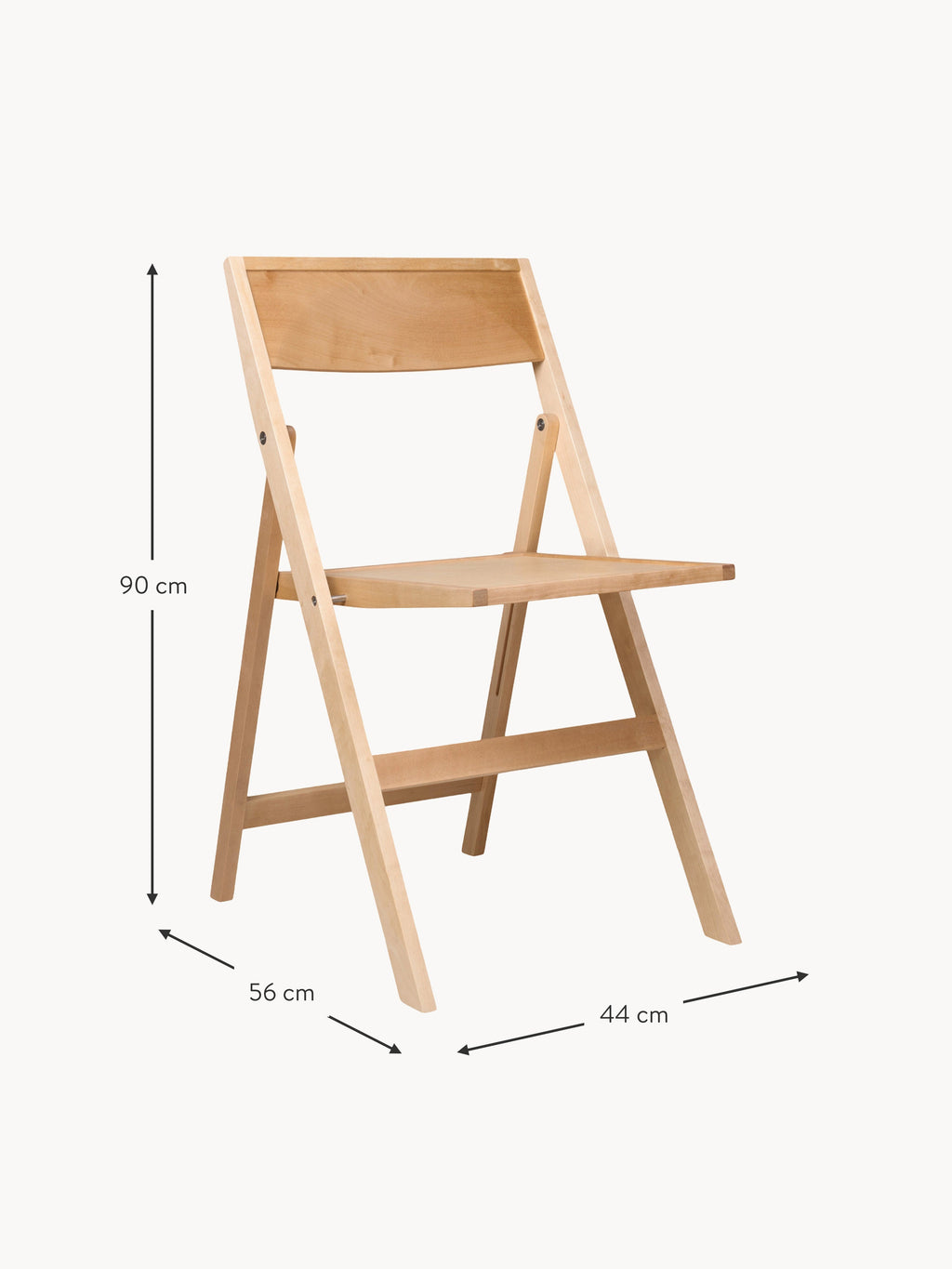 Flat Folding Birch Wood Dining Chair