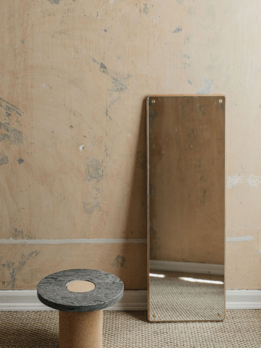 RM-1 Oak Wood Full-Length Leaner Mirror