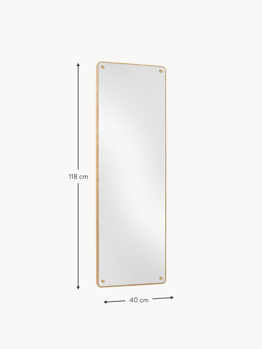 RM-1 Oak Wood Full-Length Leaner Mirror