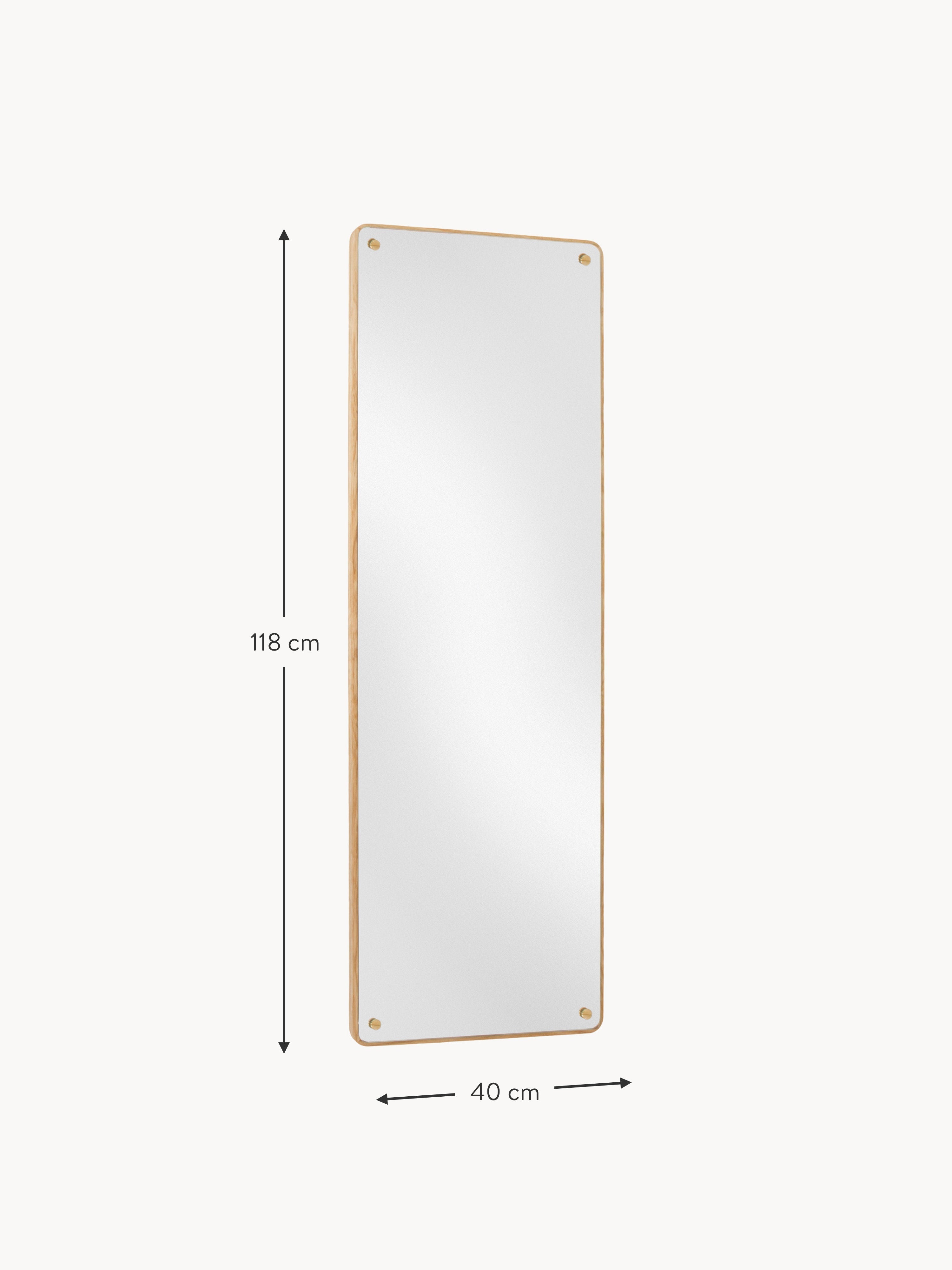 RM-1 Oak Wood Full-Length Leaner Mirror