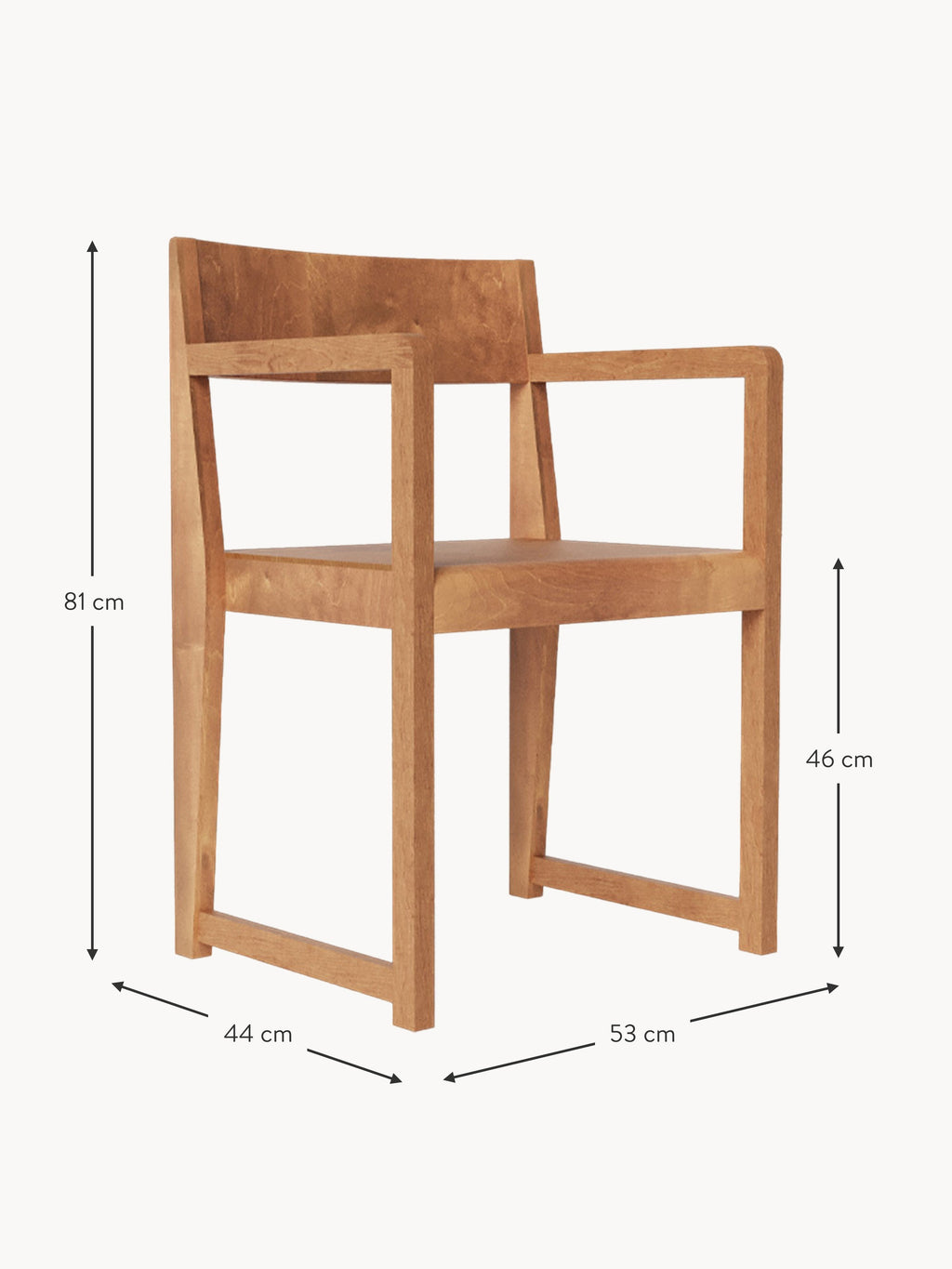 Birch Wood Arm Chair 01