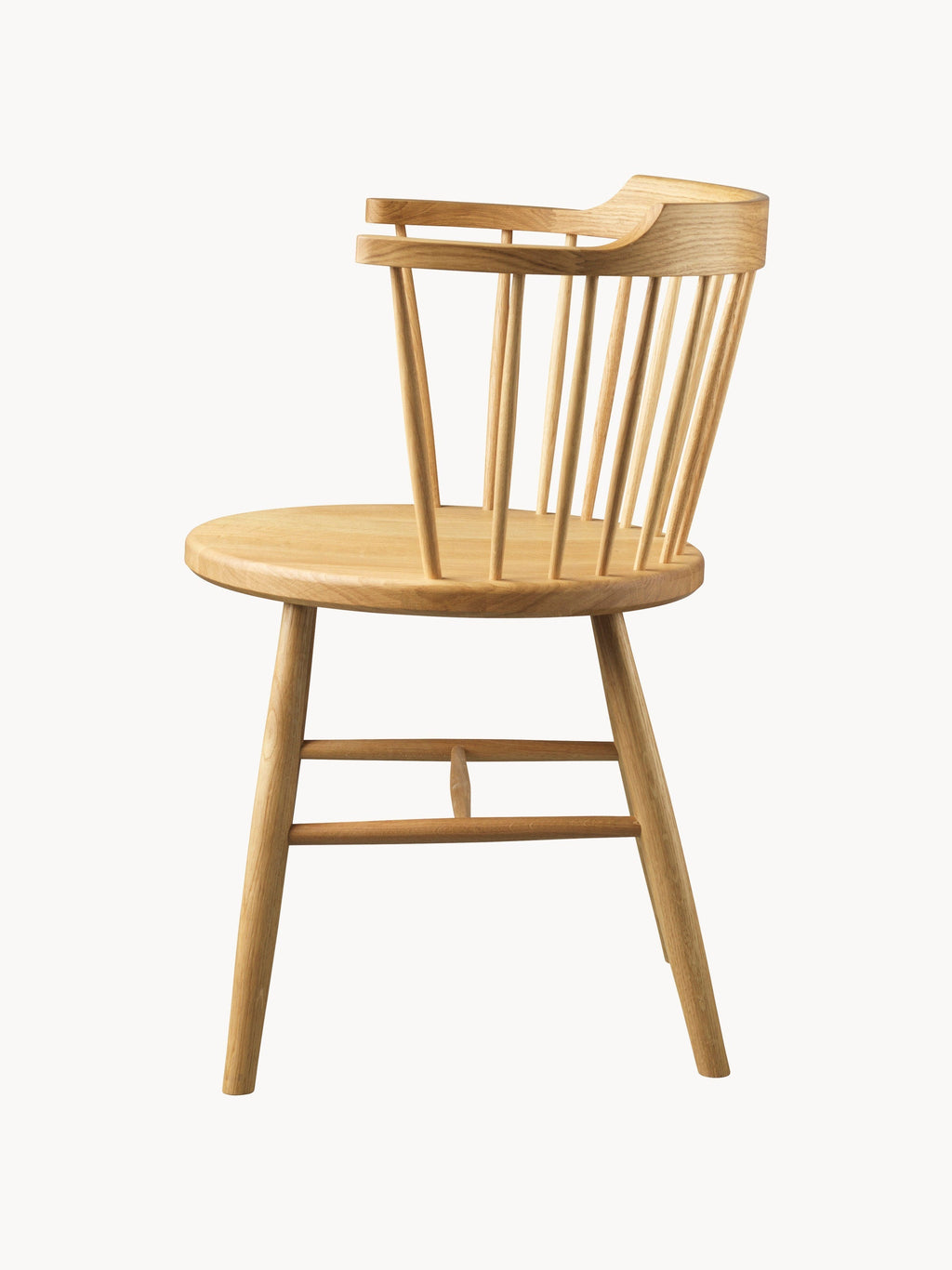 J18 Handmade Oak Wood Dining Chair with Armrests
