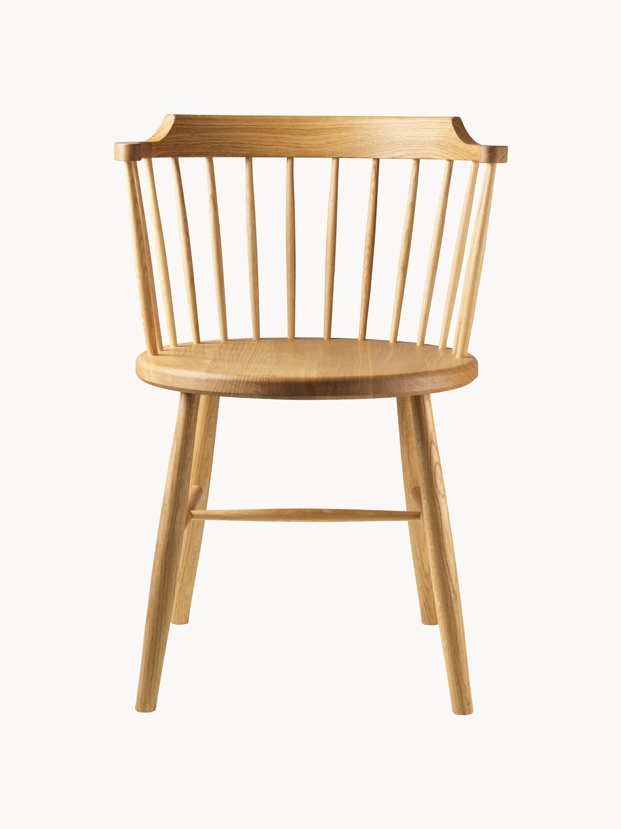 J18 Handmade Oak Wood Dining Chair with Armrests
