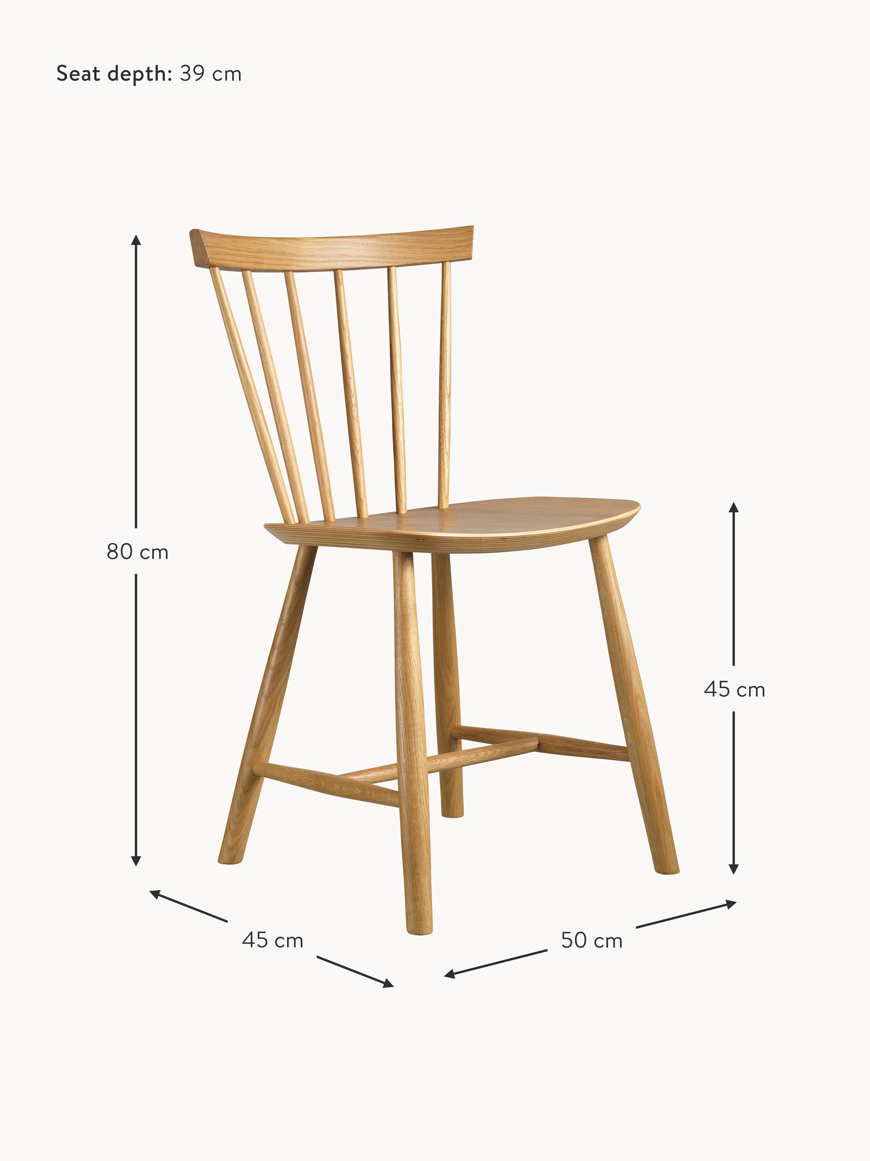 J46 Handmade Oak Wood Dining Chair