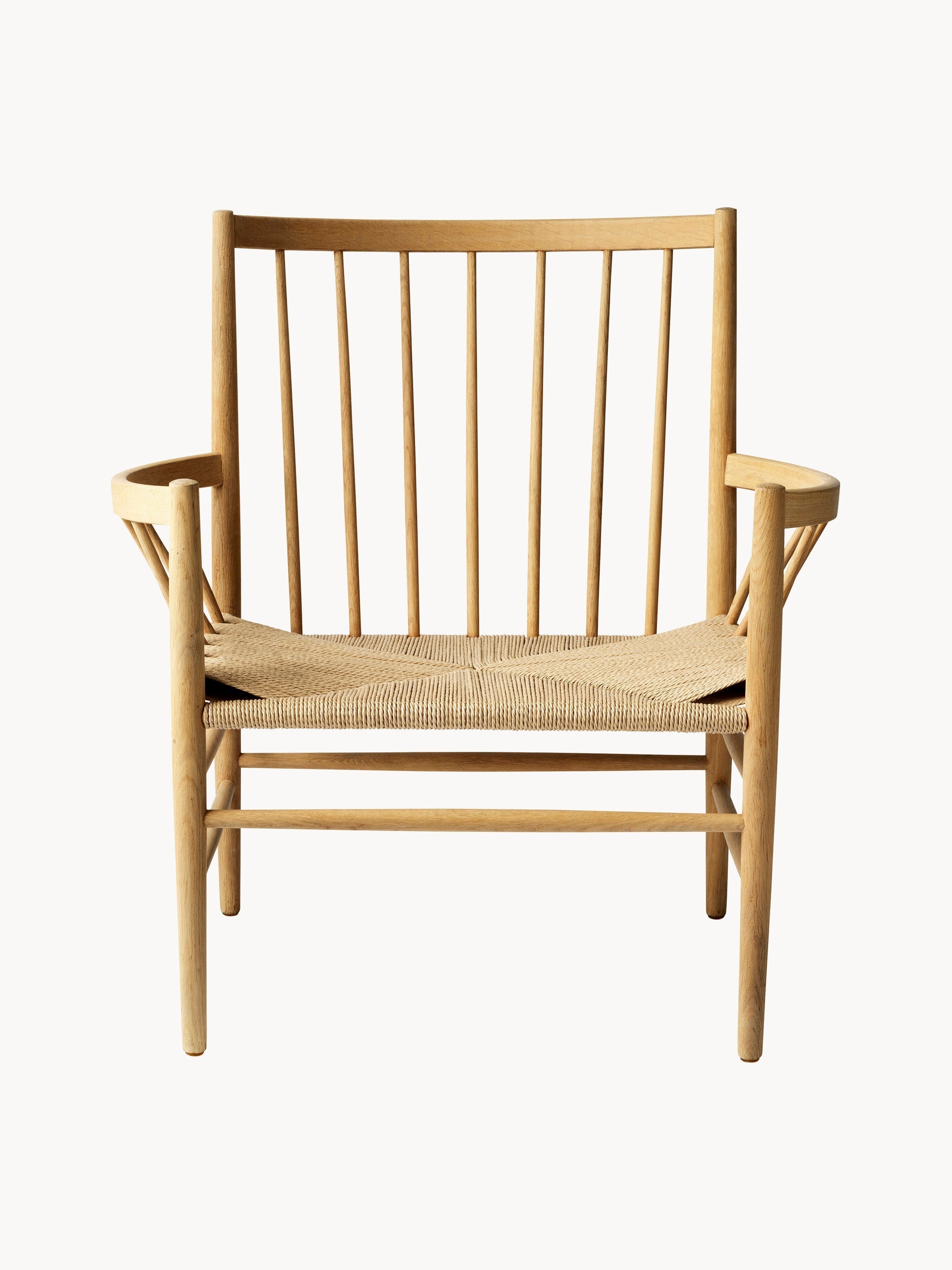 J82 Handwoven Oak Wood Armchair