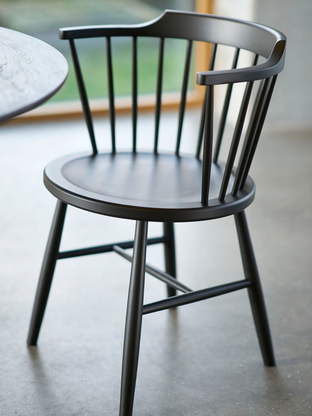 J18 Handmade Beech Wood Dining Chair with Armrests