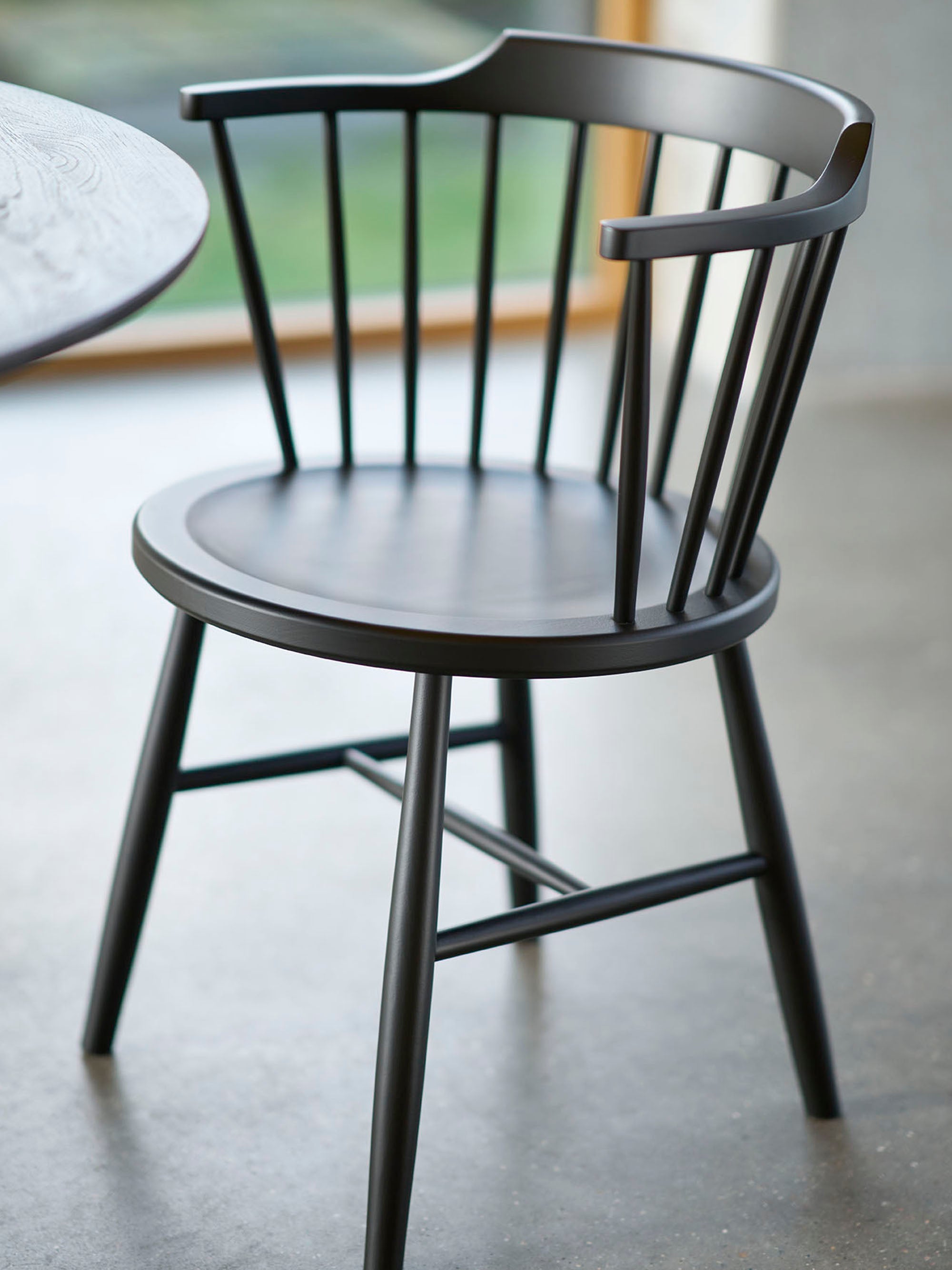 J18 Handmade Beech Wood Dining Chair with Armrests