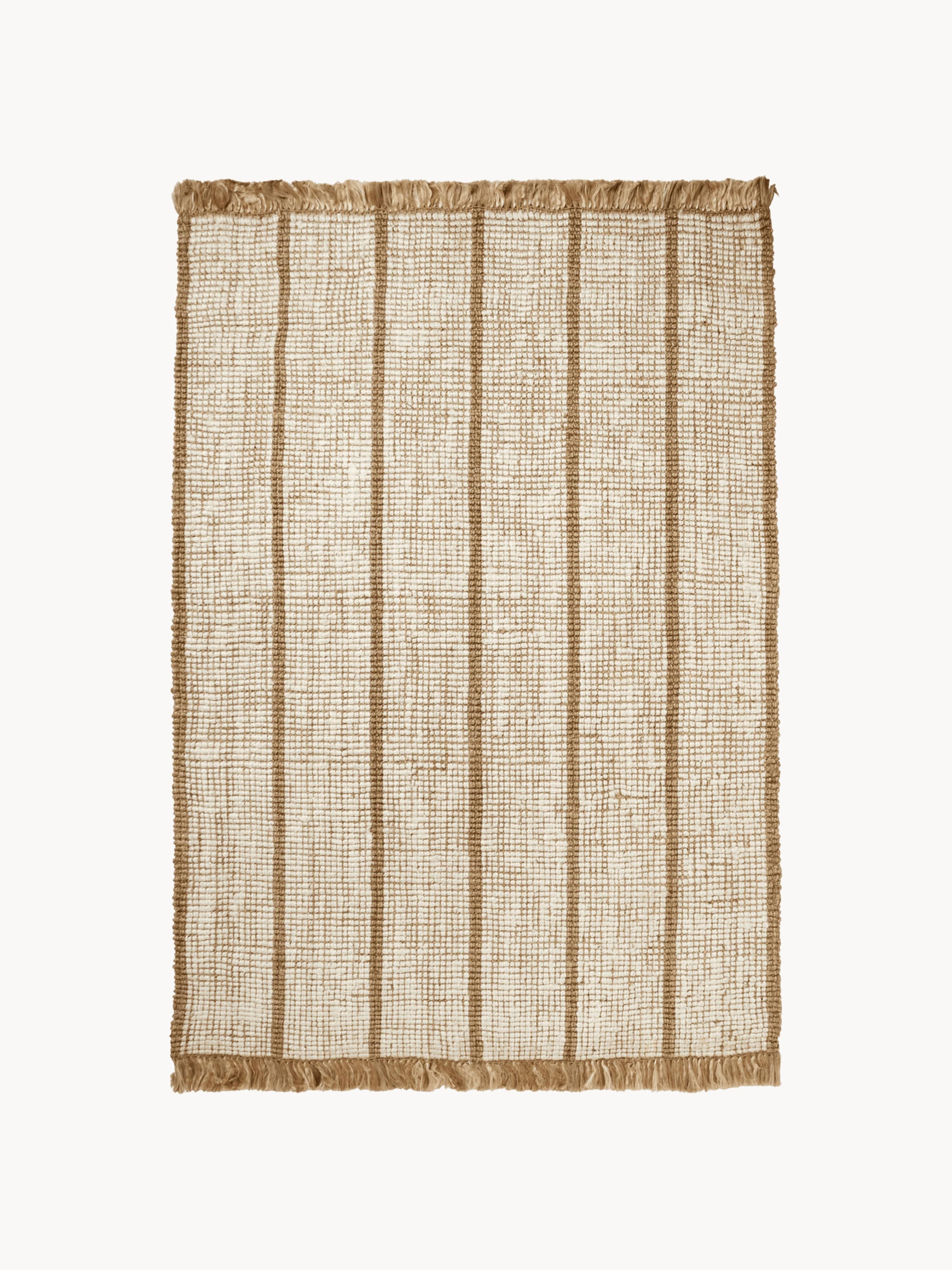 Athens Handwoven Jute Rug with Fringes