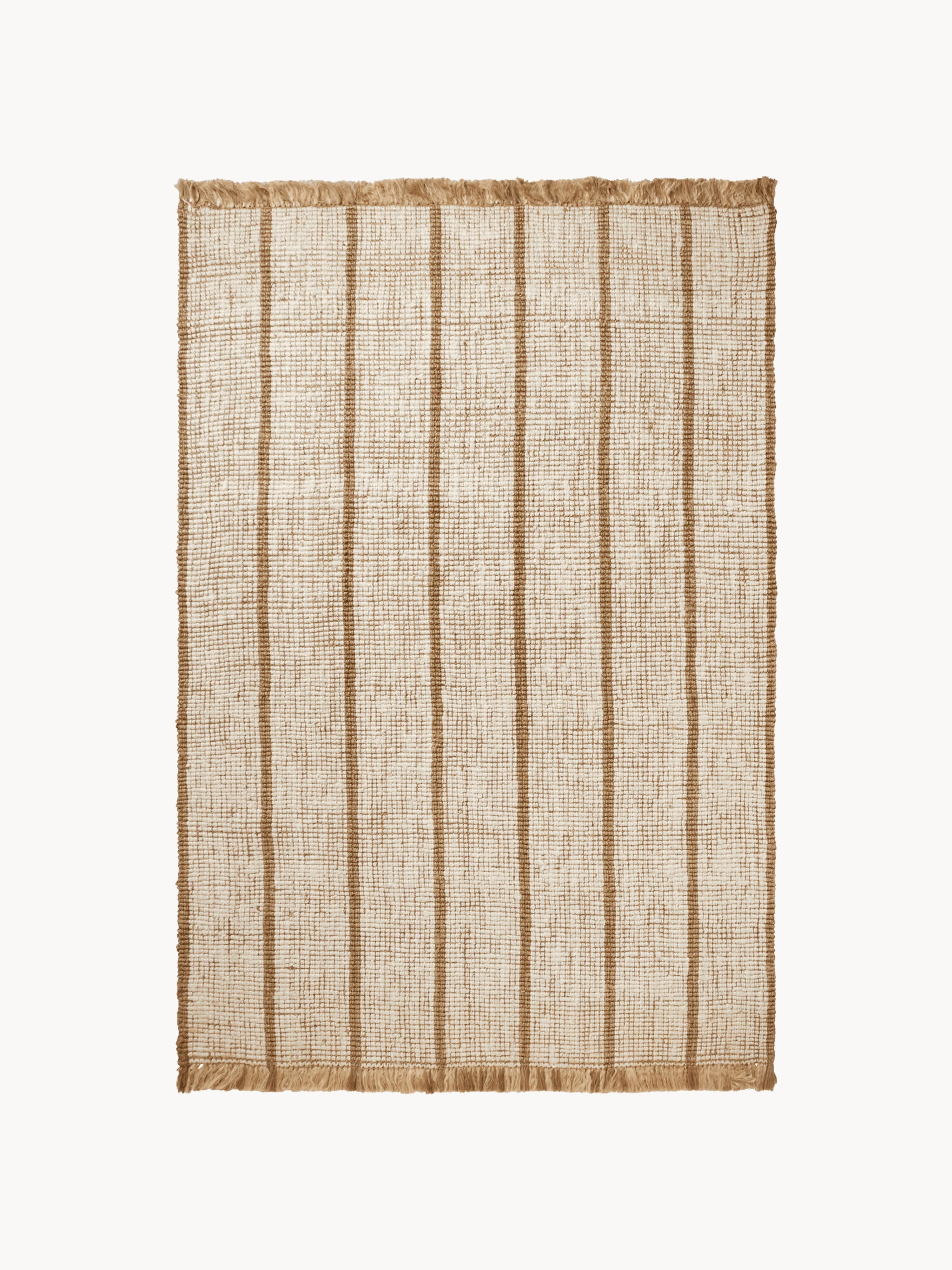 Athens Handwoven Jute Rug with Fringes